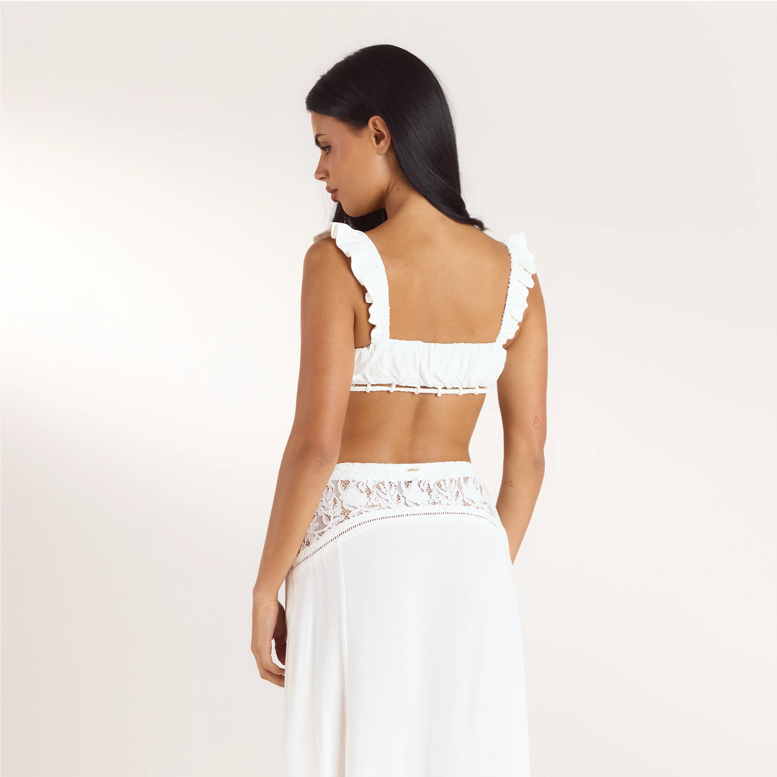 Ruched Bralette - Cream - Image 3