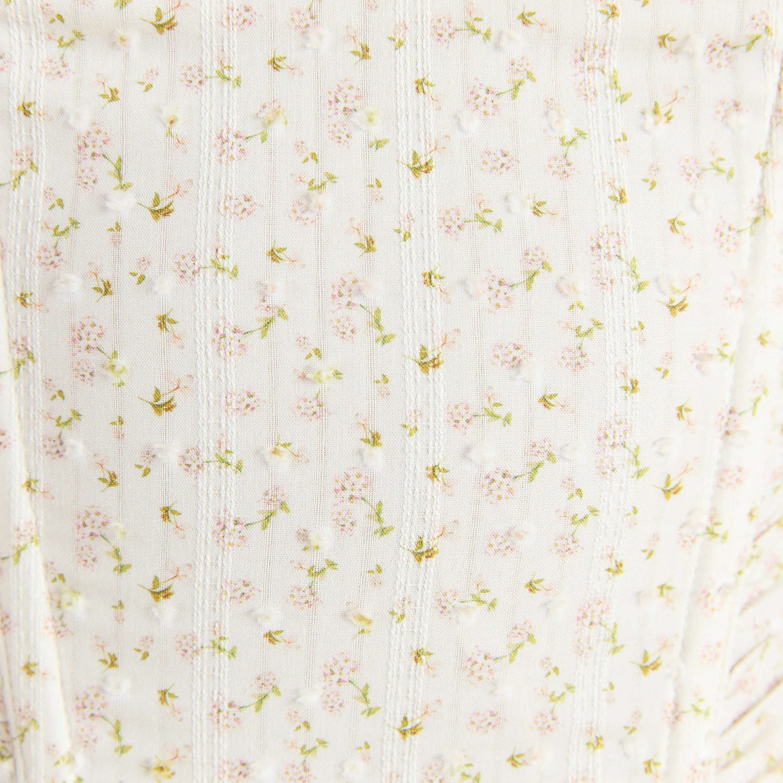 Ruched Corset Top - Cream Floral - Image 7