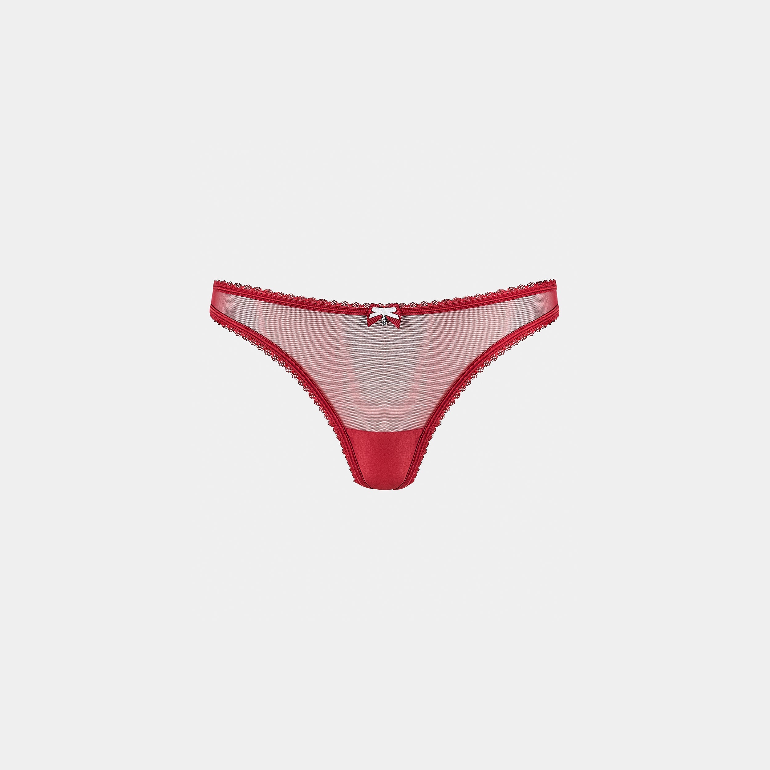 Satin Bow G-String - Red - Image 5