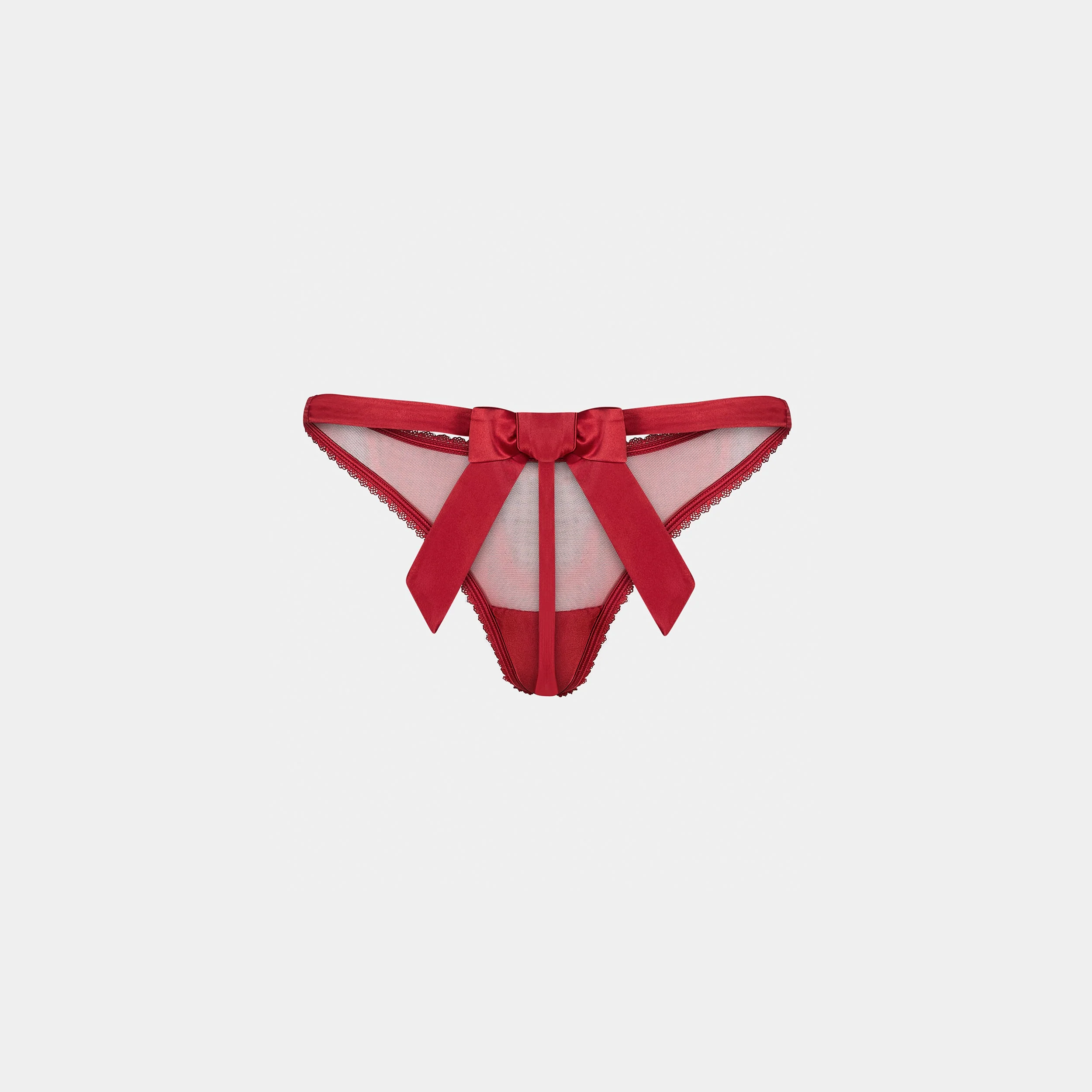 Satin Bow G-String - Red - Image 6