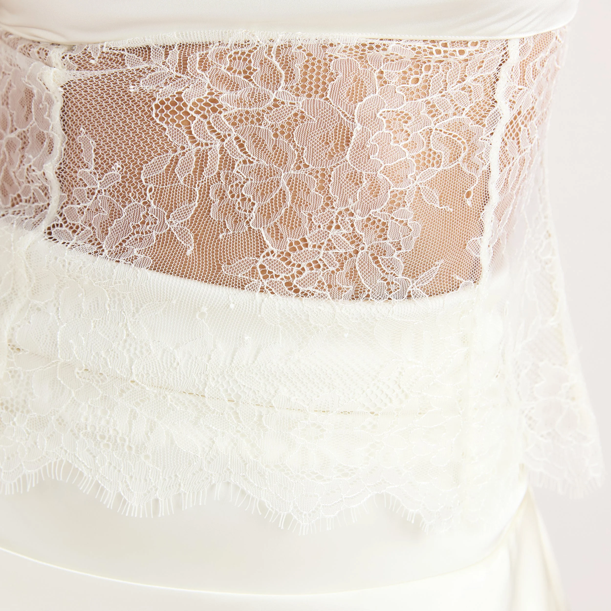 Satin Cowl-Neck Cami Top - Cream - Image 4