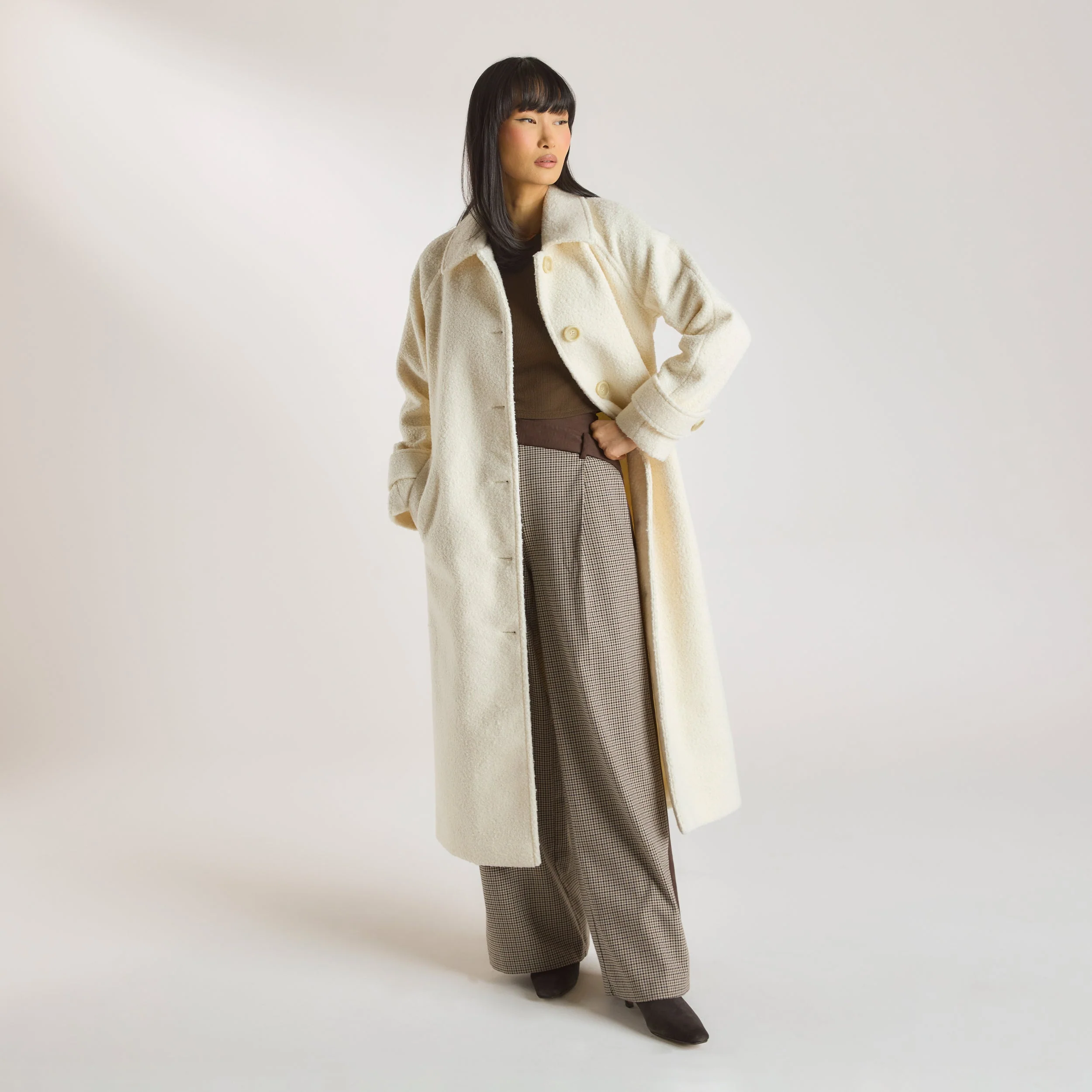 Shearling Coat - Cream - Image 3