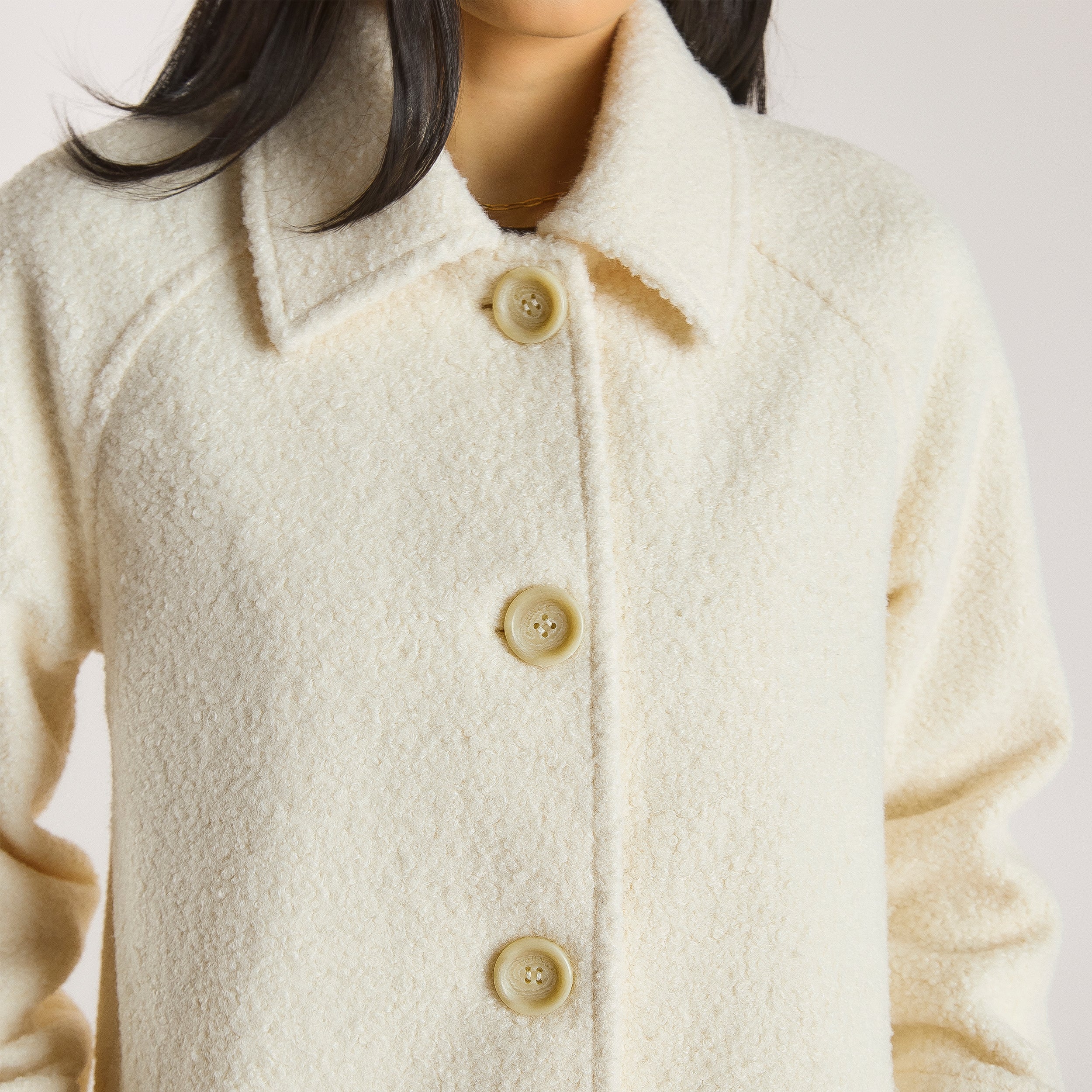 Shearling Coat - Cream - Image 4