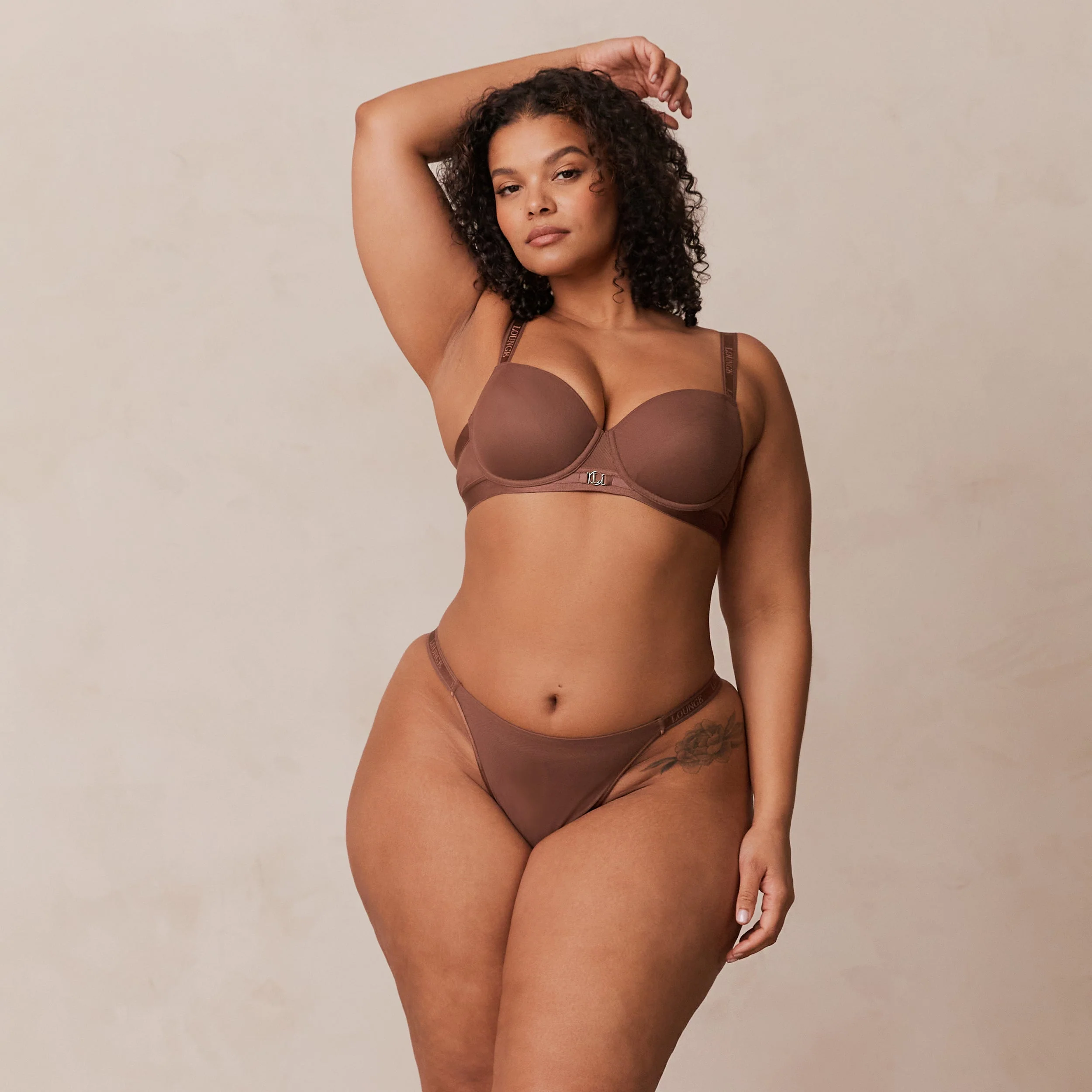 Smooth Mesh T-shirt Bra  - Chestnut - Image 19