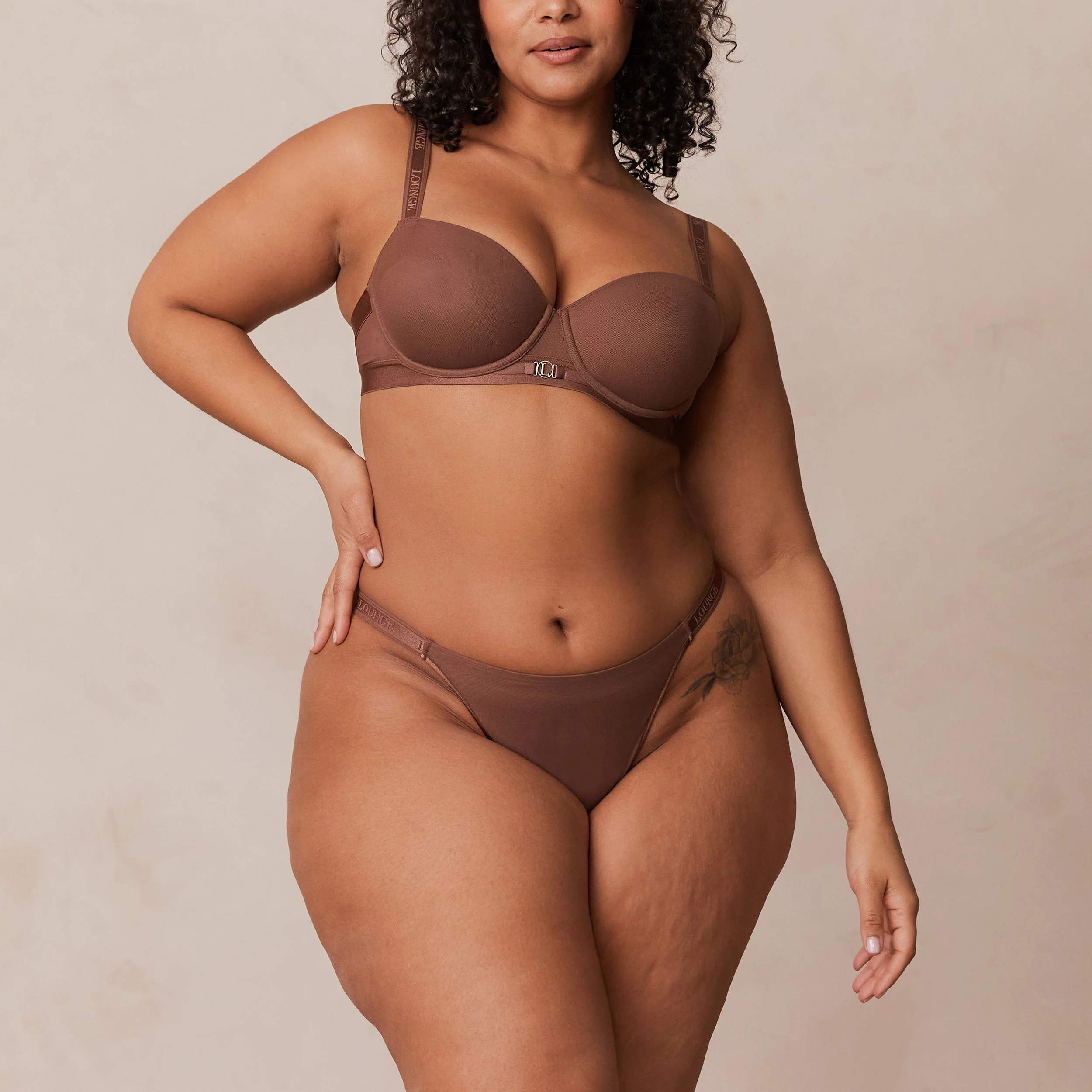 Smooth Mesh T-shirt Bra  - Chestnut - Image 21