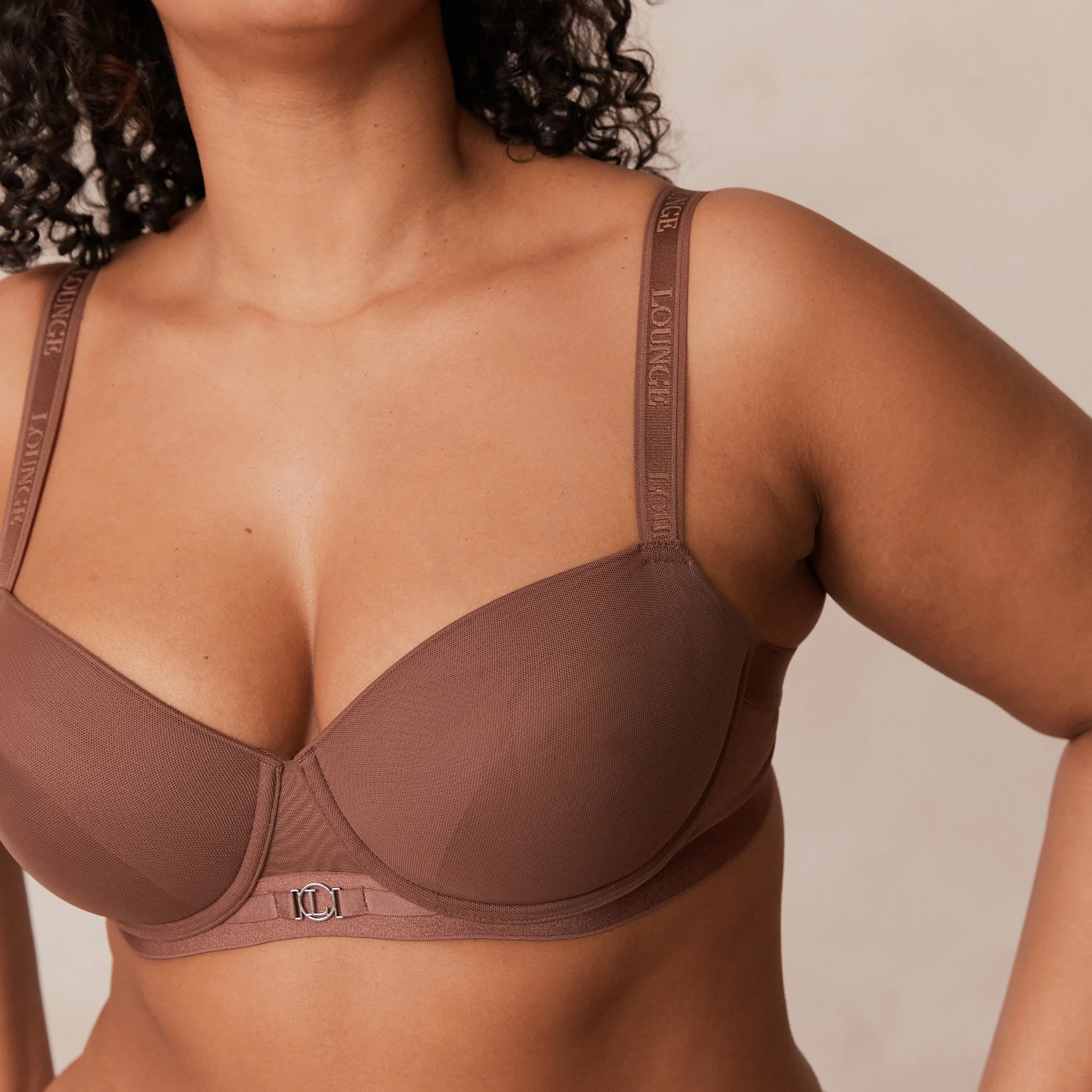 Smooth Mesh T-shirt Bra  - Chestnut - Image 22