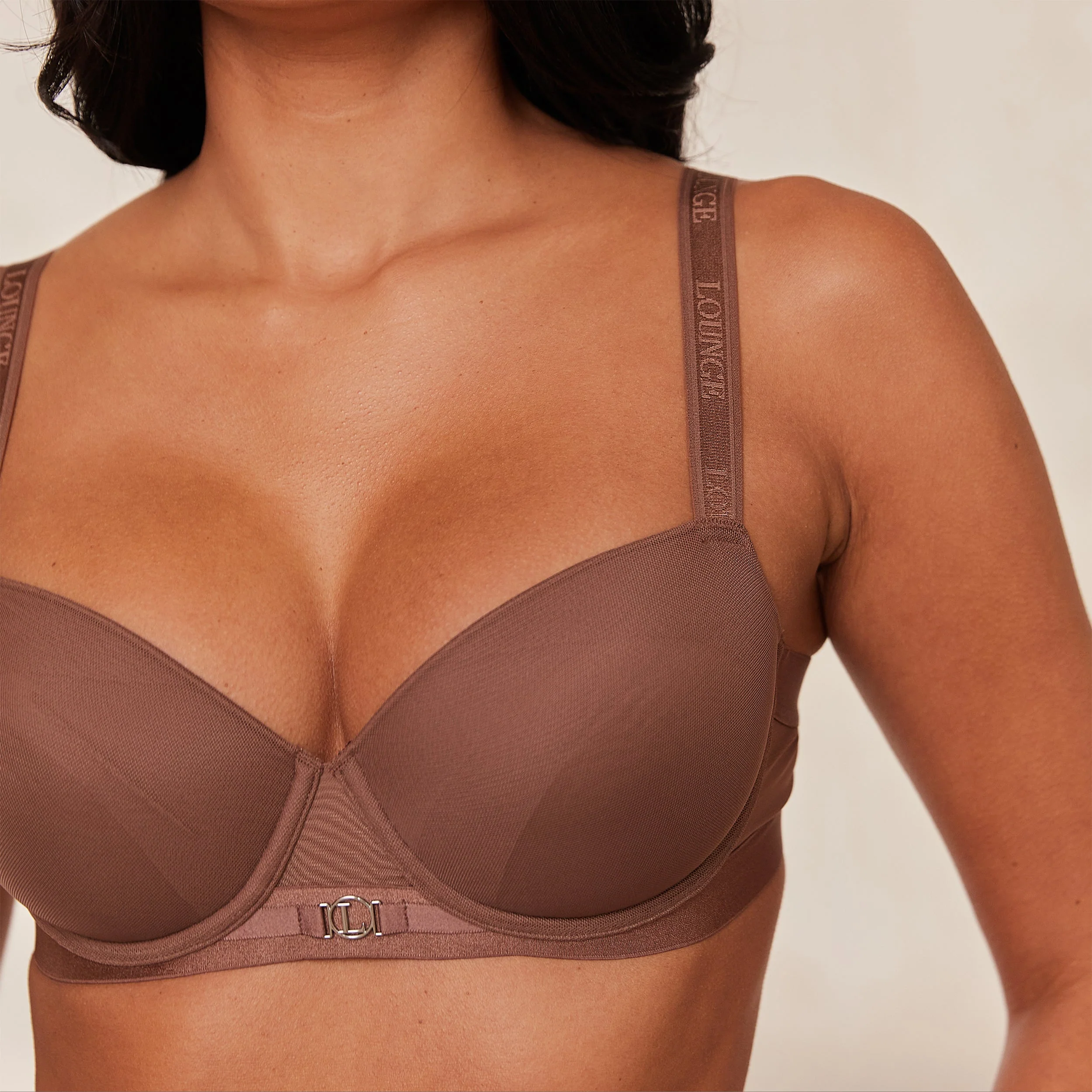 Smooth Mesh T-shirt Bra  - Chestnut - Image 4