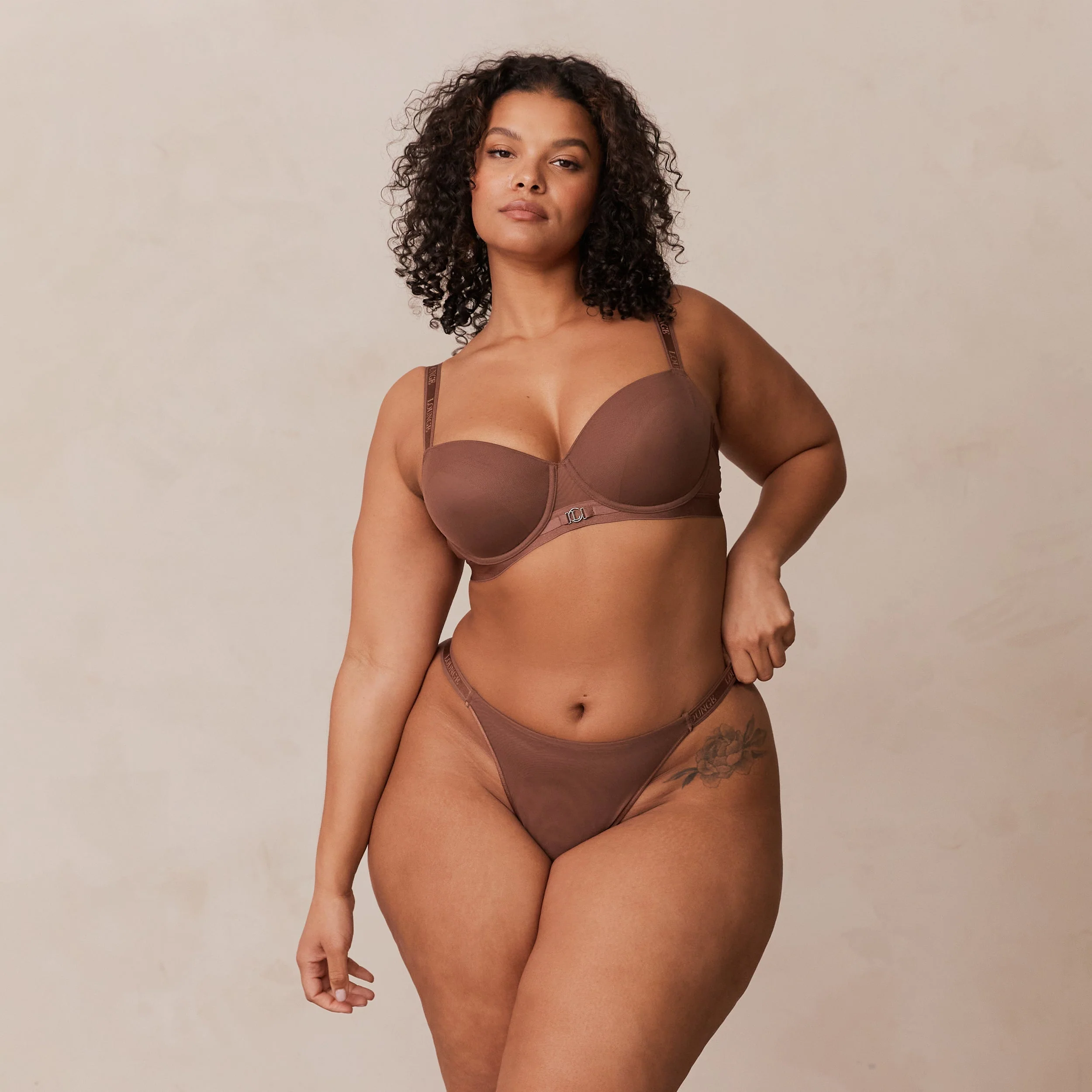 Smooth Mesh T-shirt Bra  - Chestnut - Image 7