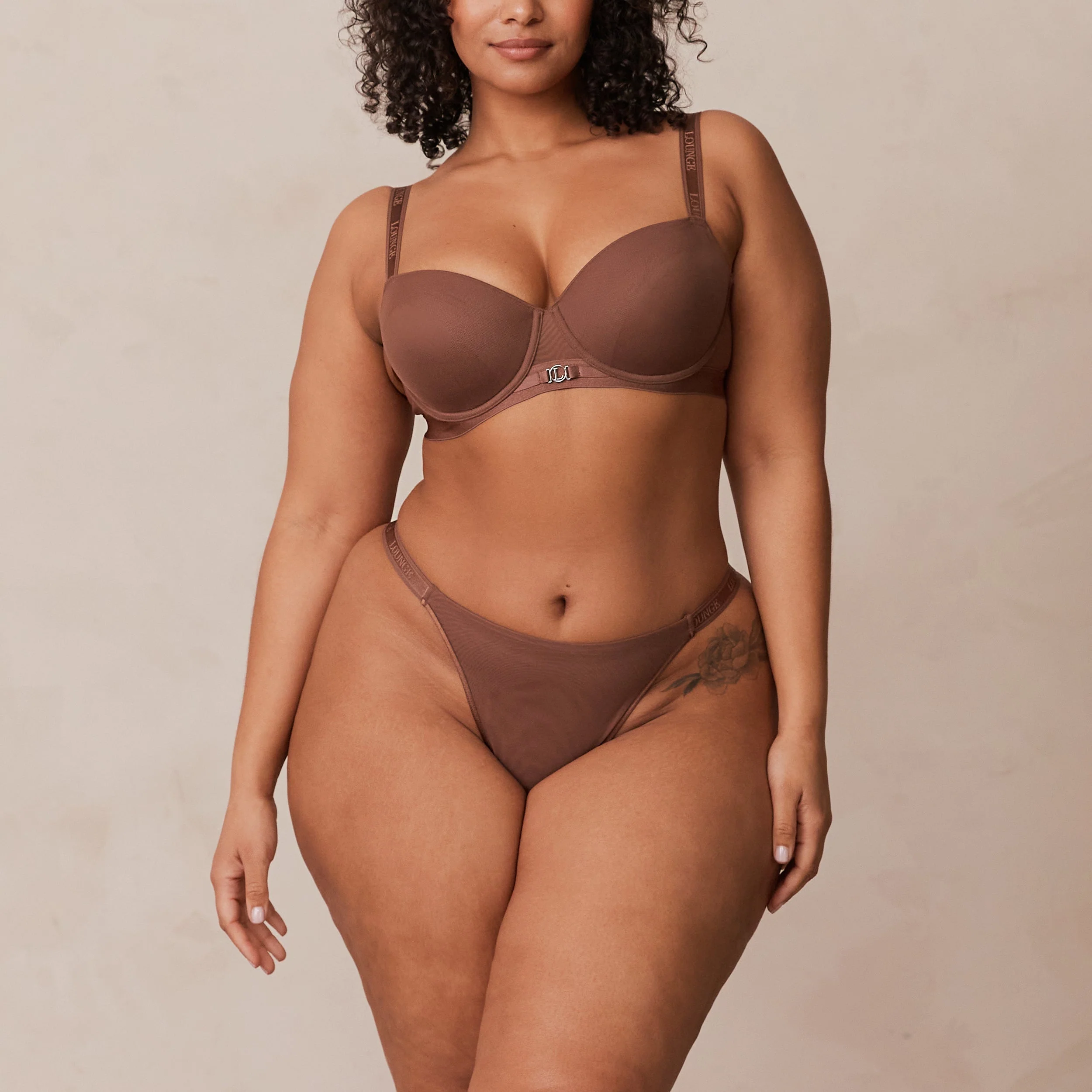 Smooth Mesh T-shirt Bra  - Chestnut - Image 9