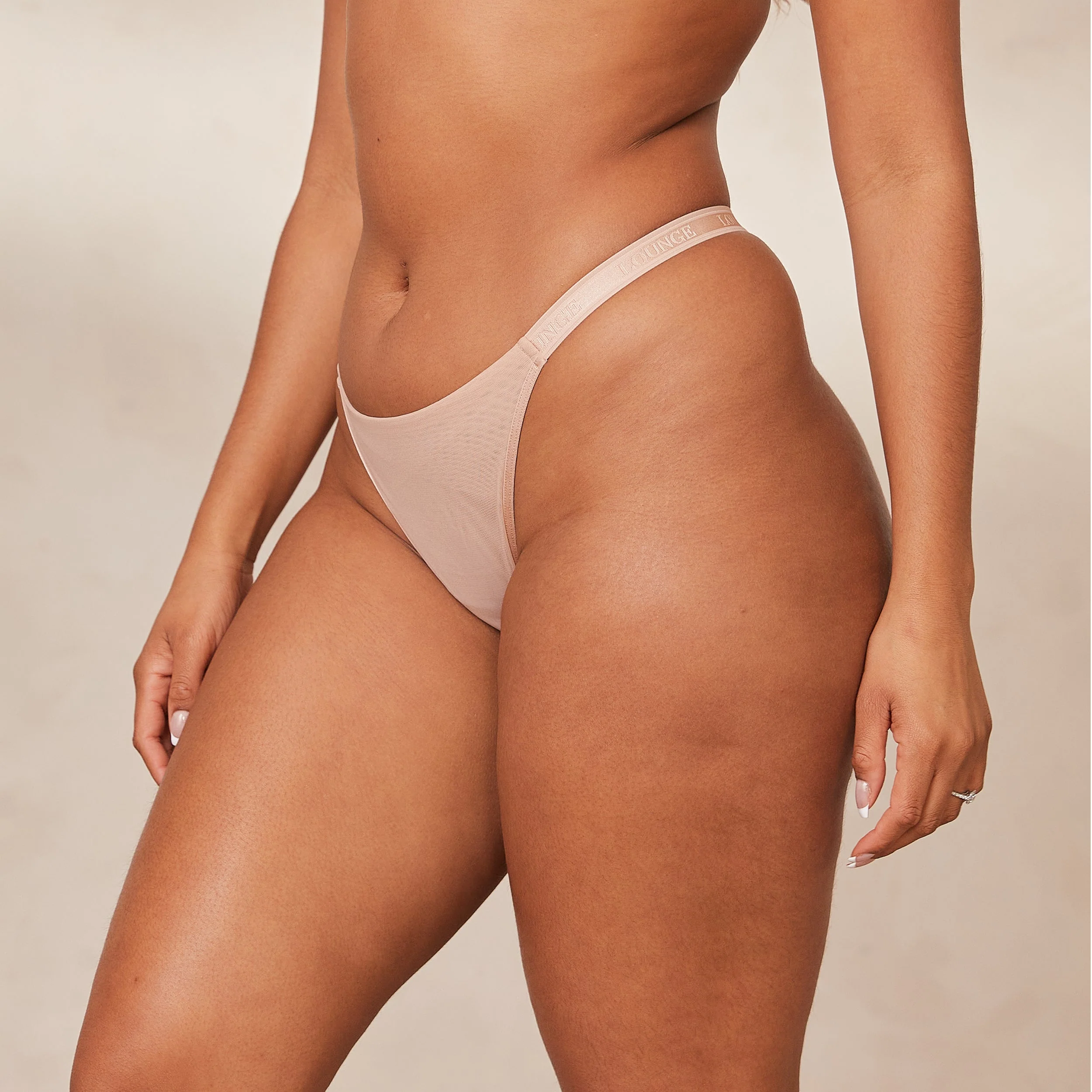Smooth Mesh Thong - Taupe - Image 4