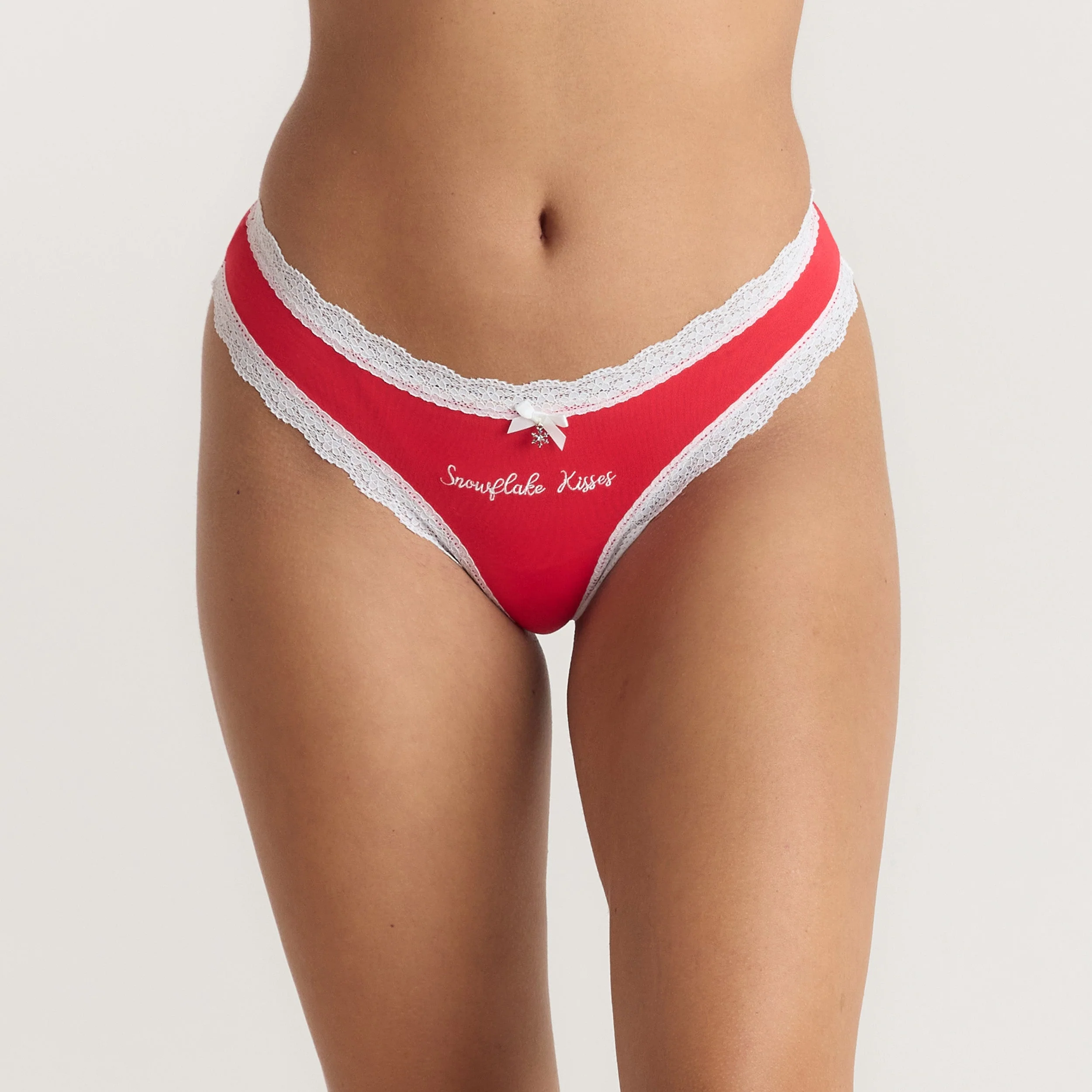 Snowflake Thongs (2-Pack) - Red/White - Image 4