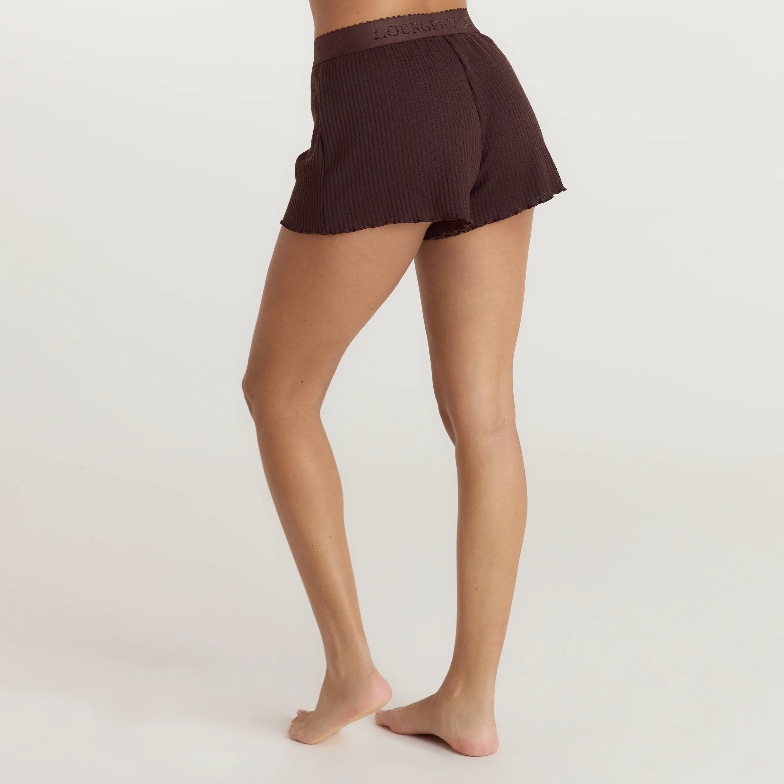Soft Waffle Pajama Shorts - Dark Chocolate - Image 3