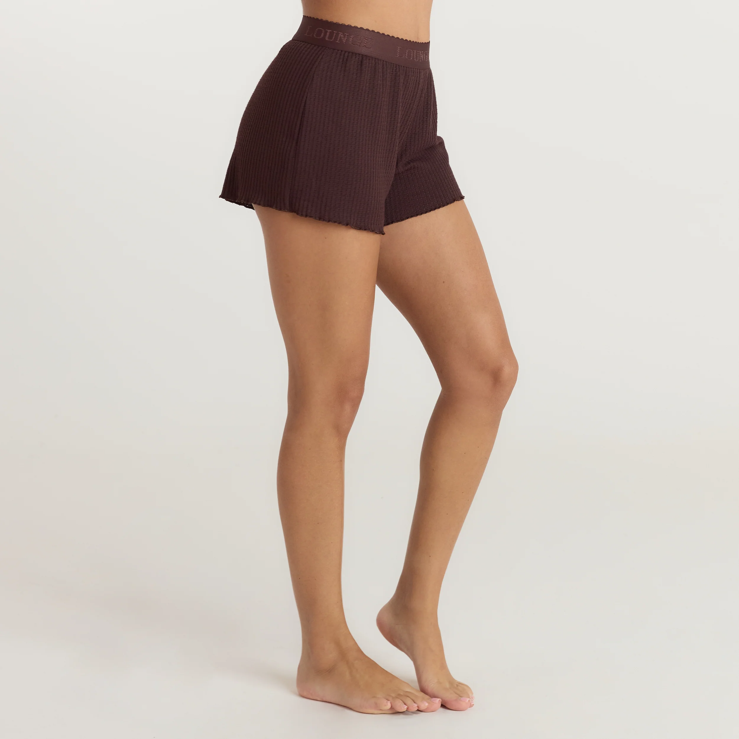 Soft Waffle Pajama Shorts - Dark Chocolate - Image 4
