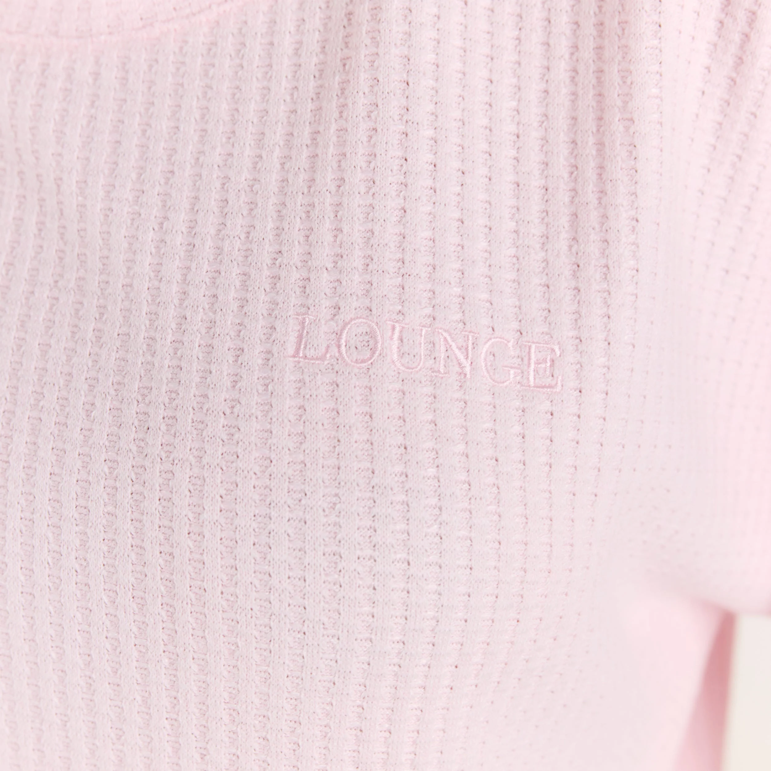 Soft Waffle Pajama Top - Pink - Image 4