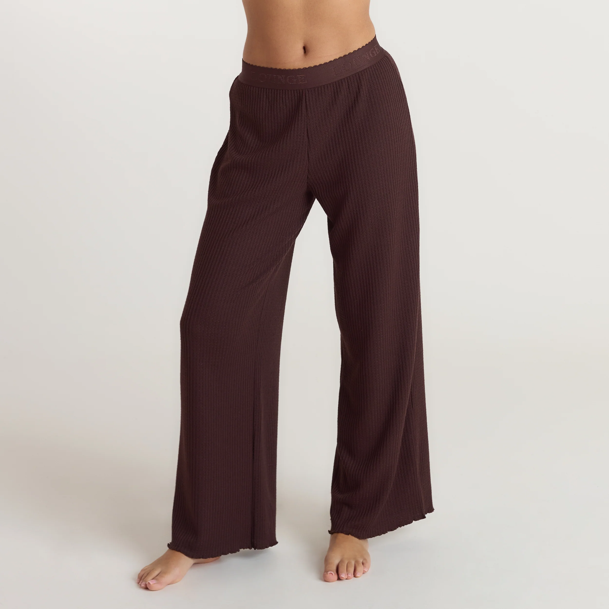 Soft Waffle Pajama Bottoms - Dark Chocolate - Image 2