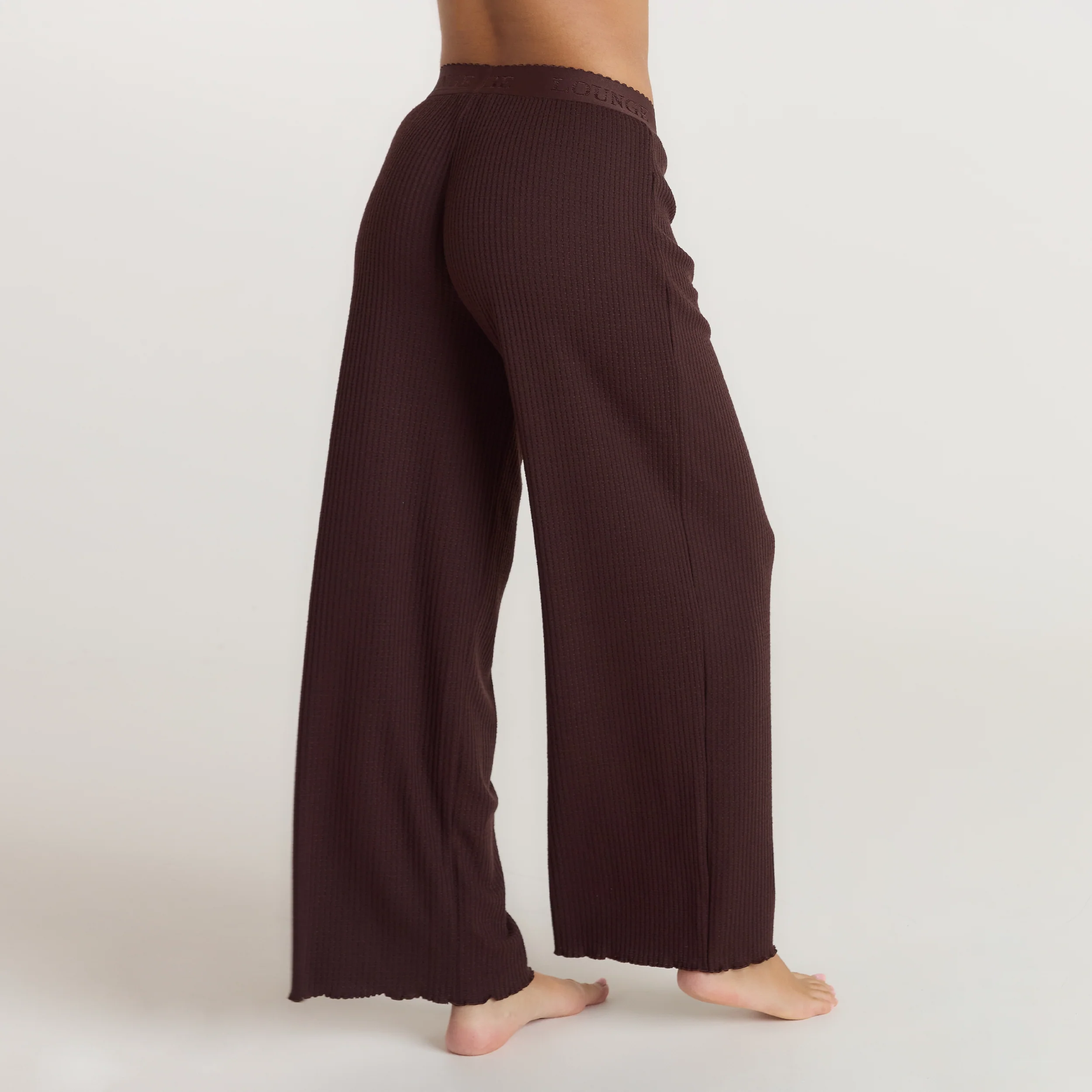 Soft Waffle Pajama Bottoms - Dark Chocolate - Image 5