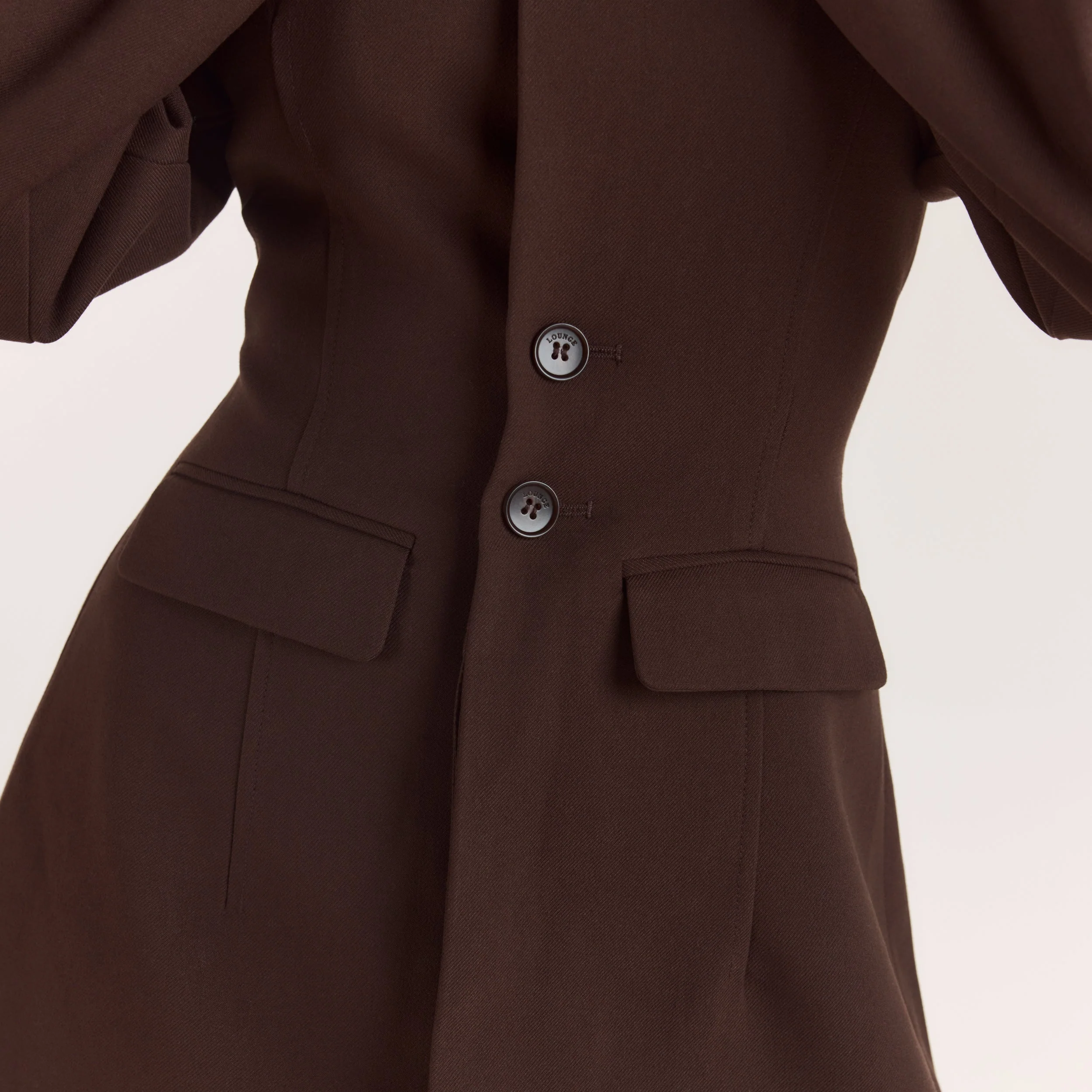 Structured Blazer Dress - Chocolate - Image 6