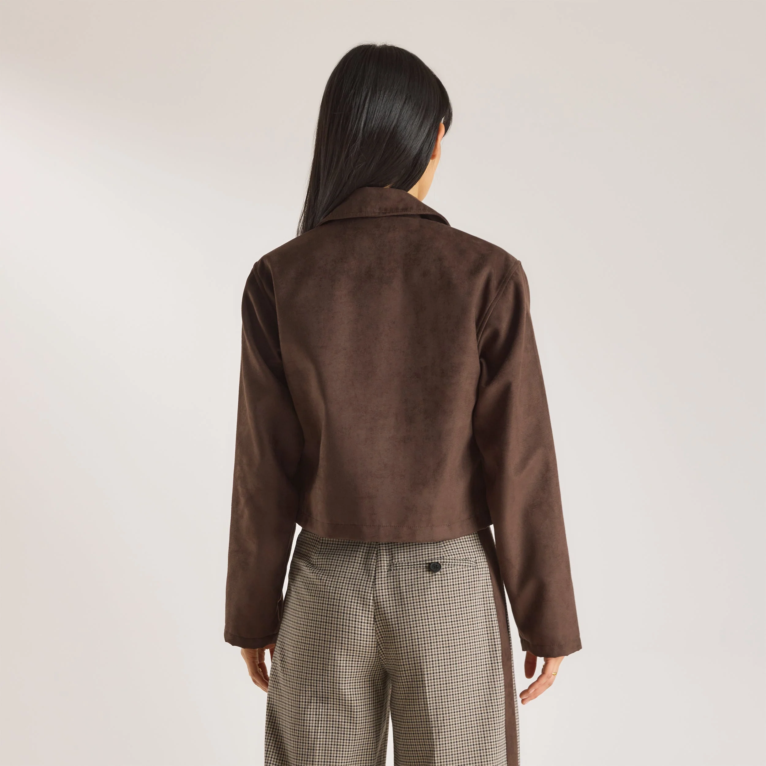 Suedette Jacket - Chocolate - Image 3