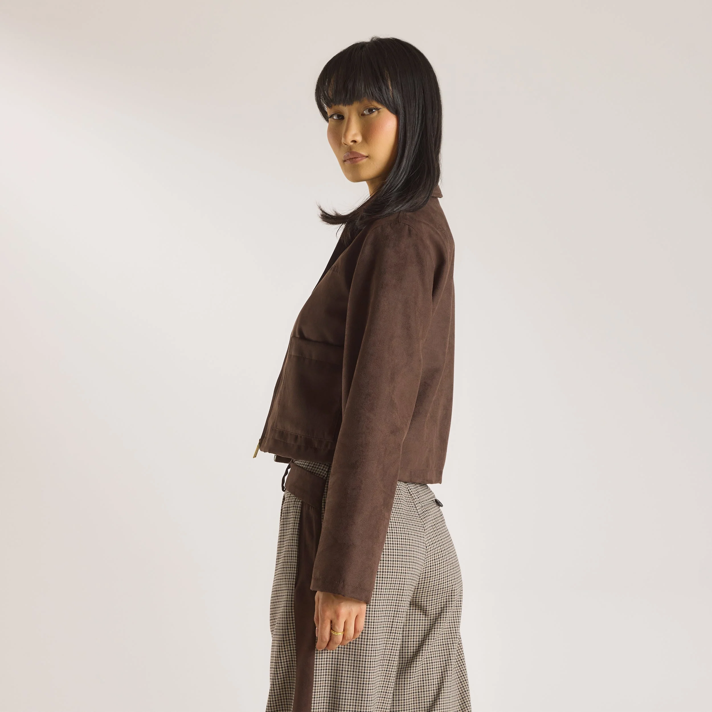 Suedette Jacket - Chocolate - Image 6