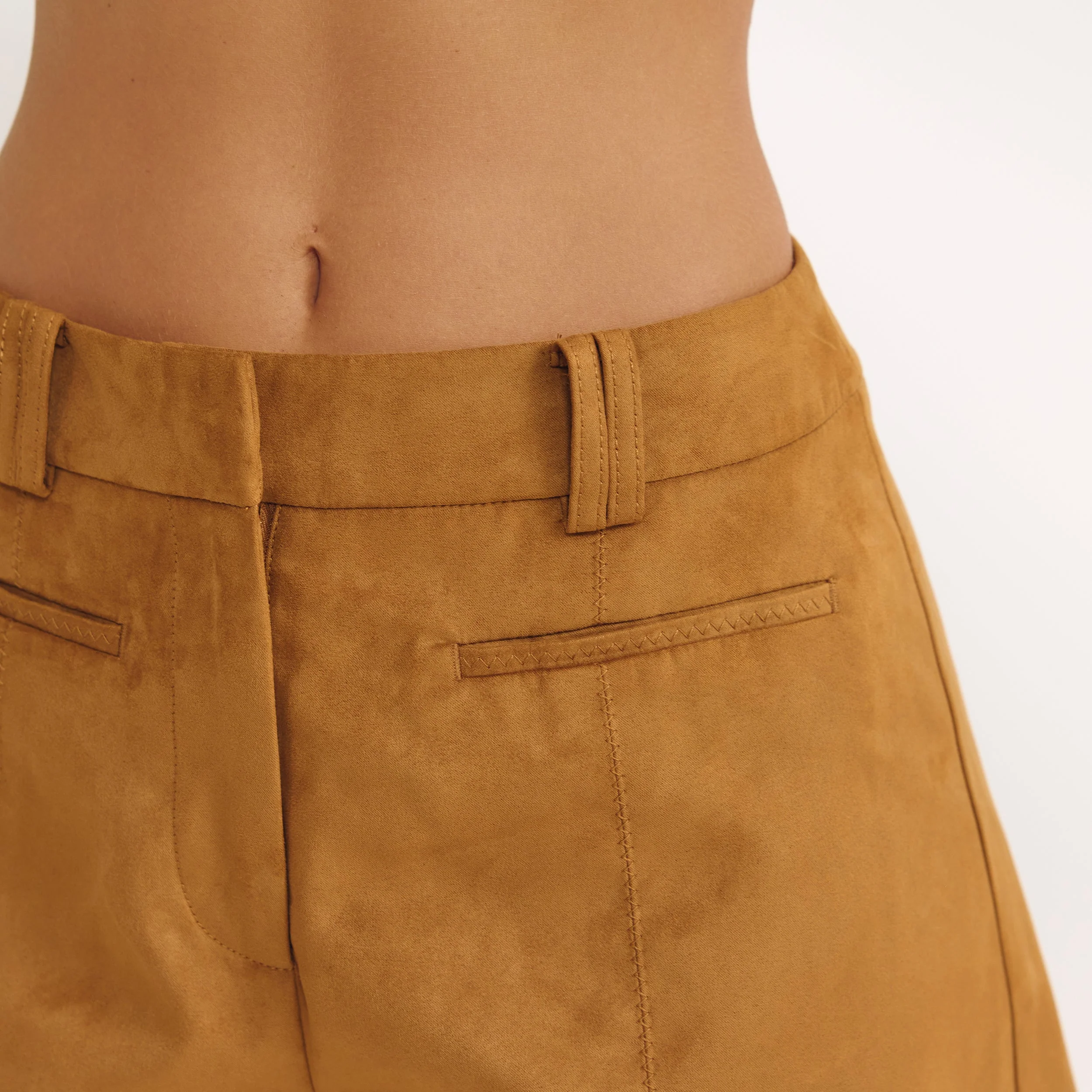 Suedette Shorts - Tan - Image 3