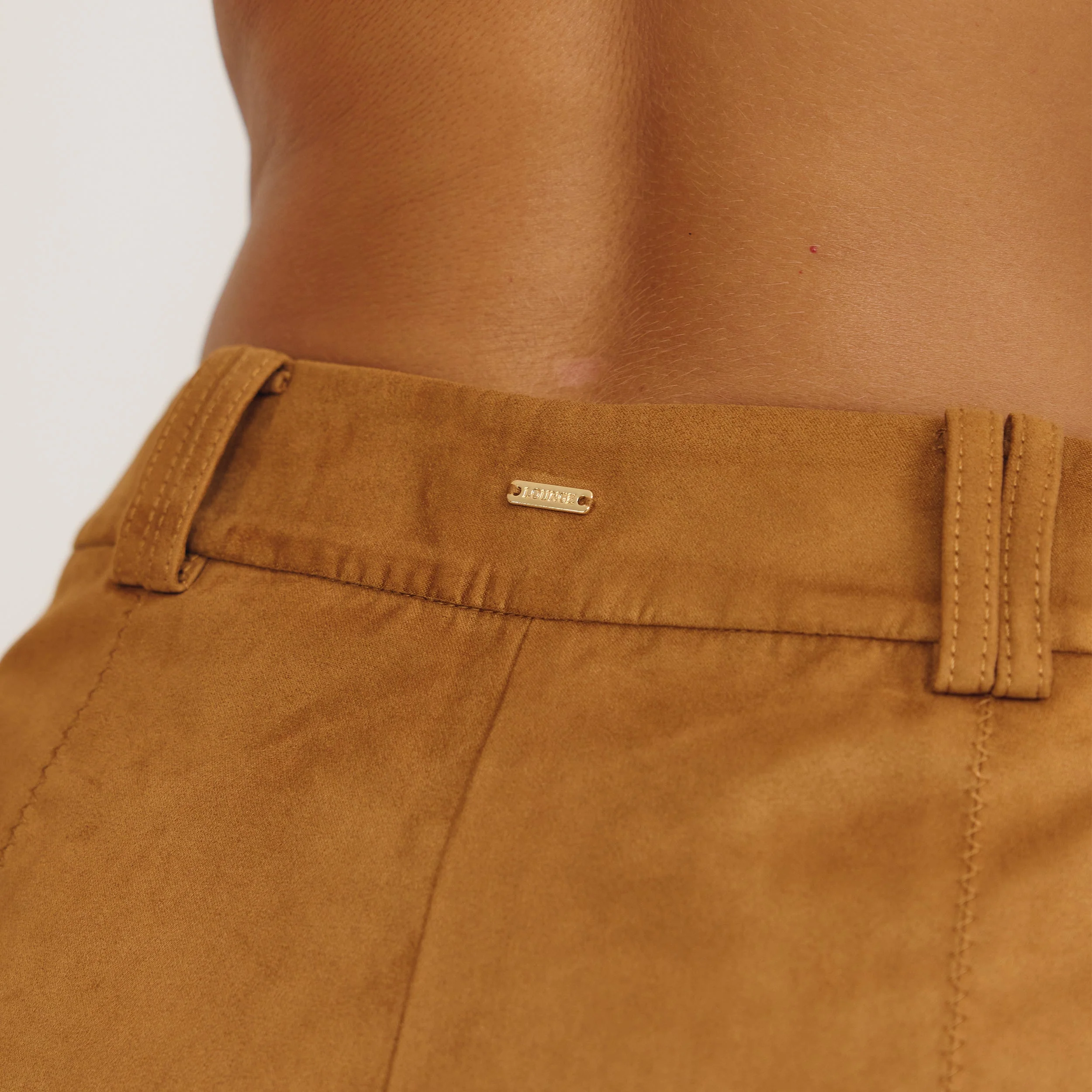 Suedette Shorts - Tan - Image 5