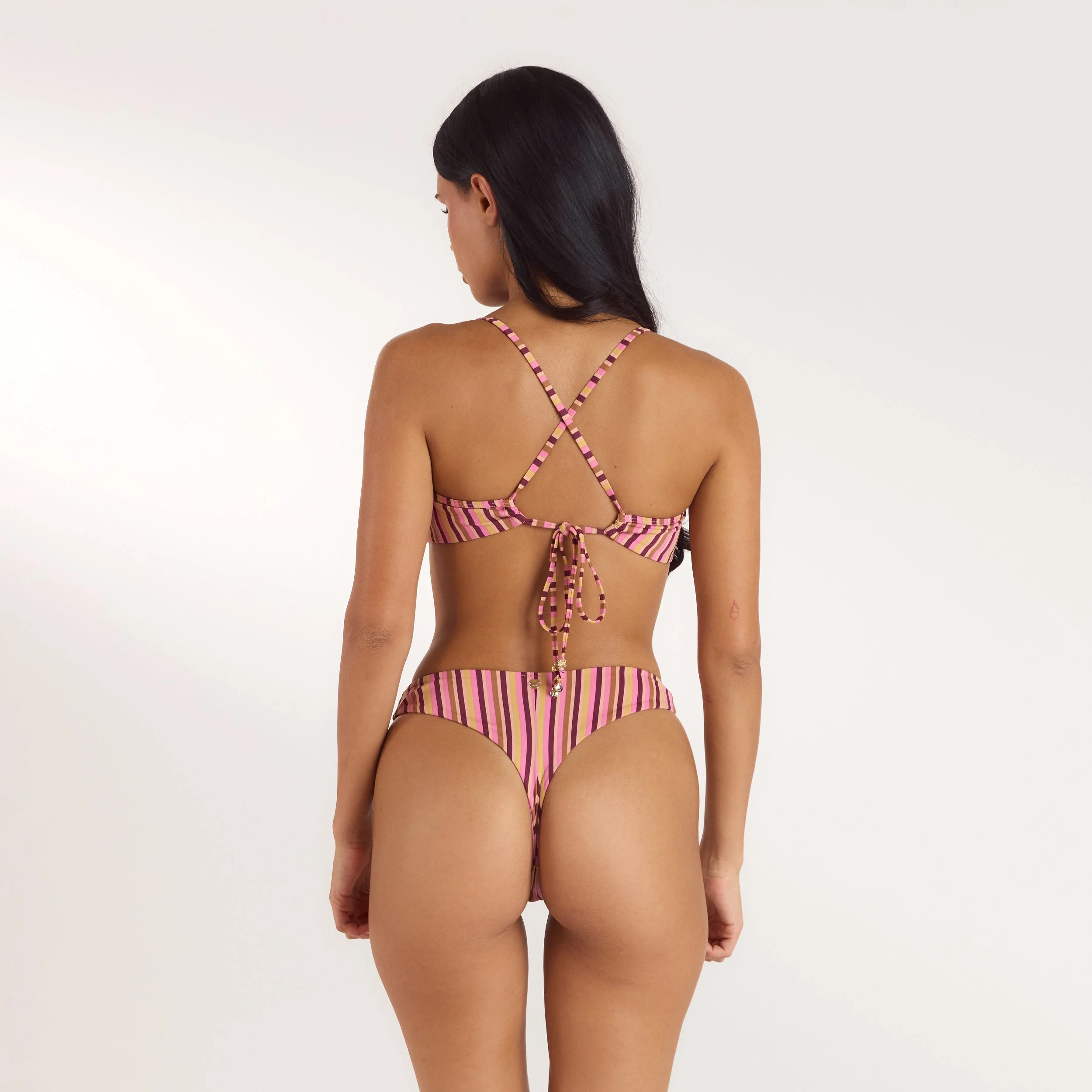 Sunstripe Wired Bikini Top - Retro Stripe - Image 3