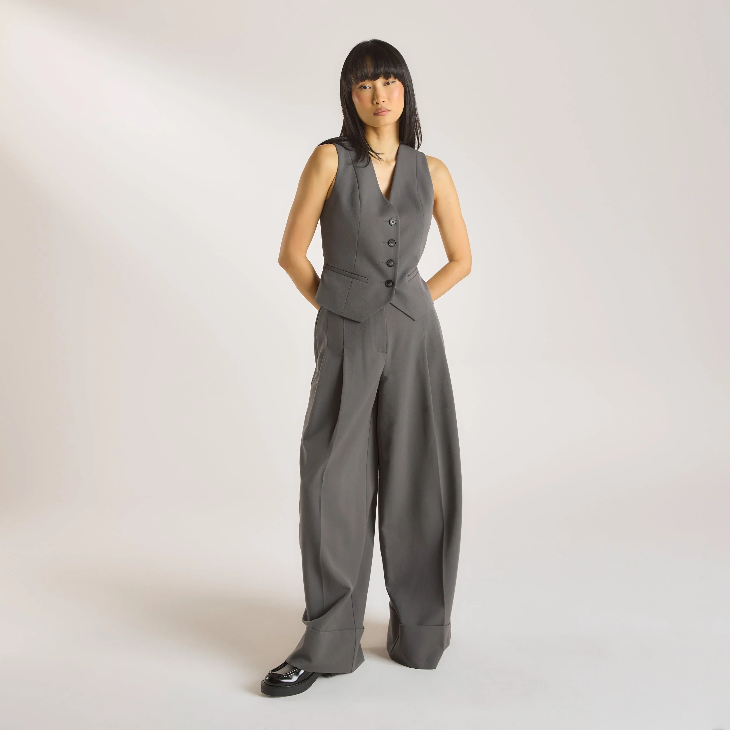 Tailored Waistcoat - Charcoal - Image 3