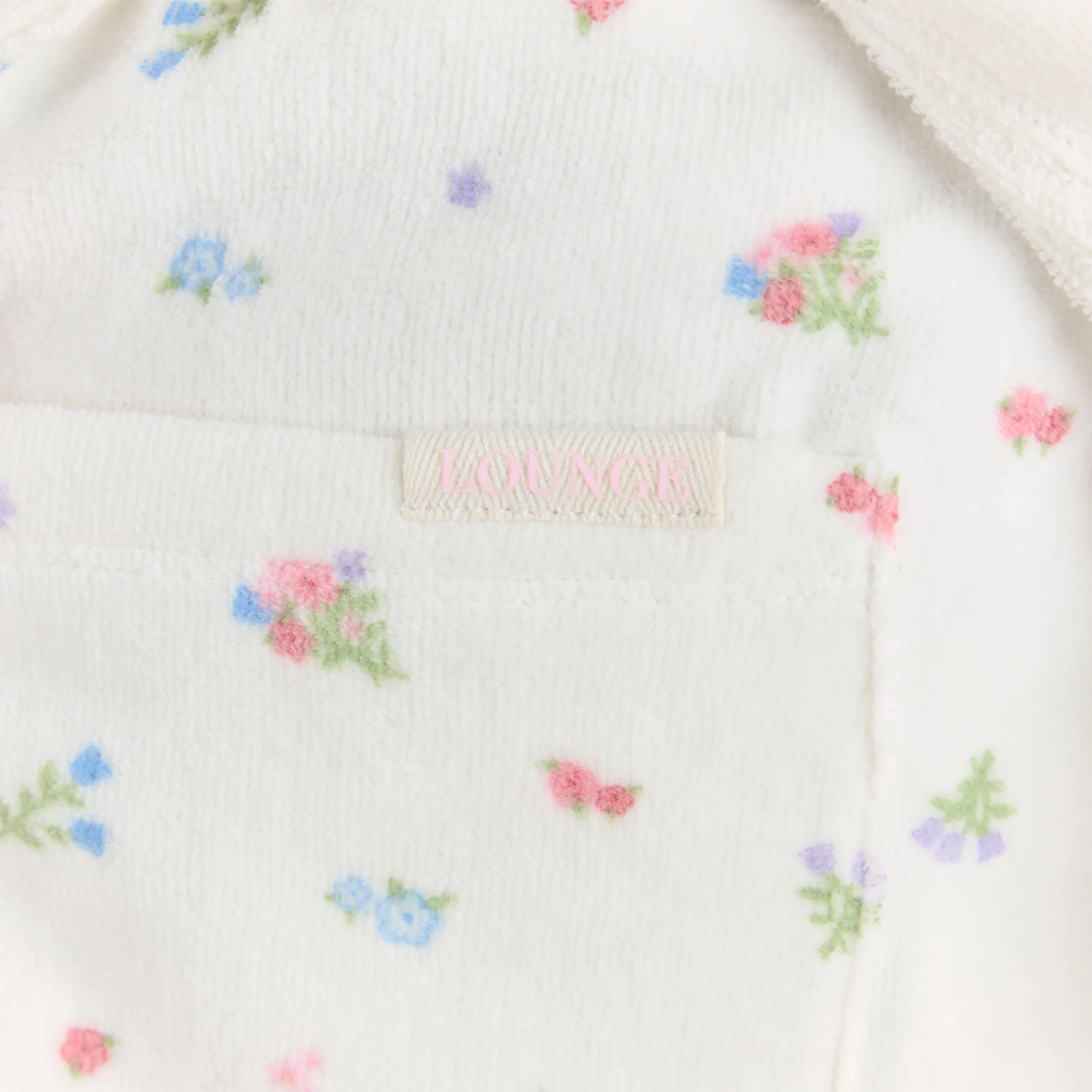 Towelling Bathrobe - White Print - Image 6