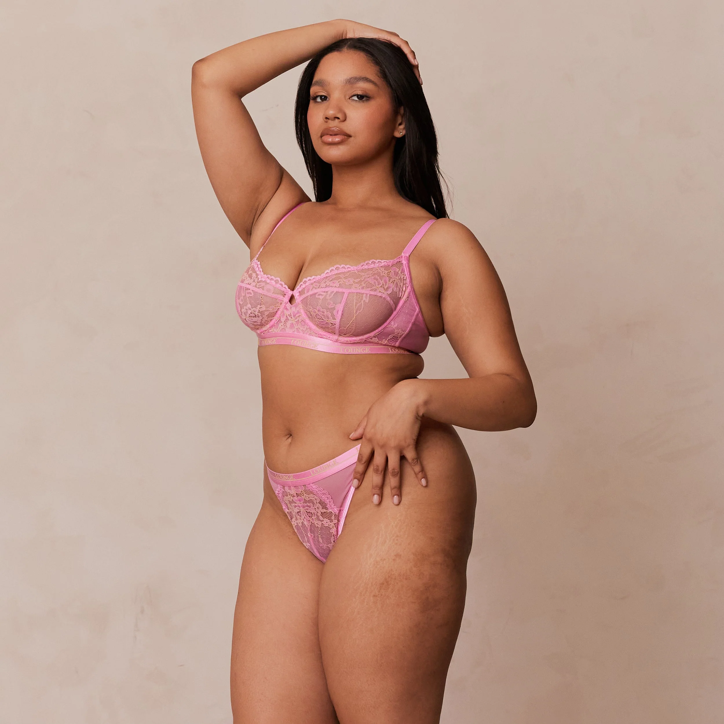 Two-Tone Blossom Balcony Bra  - Pink - Image 5