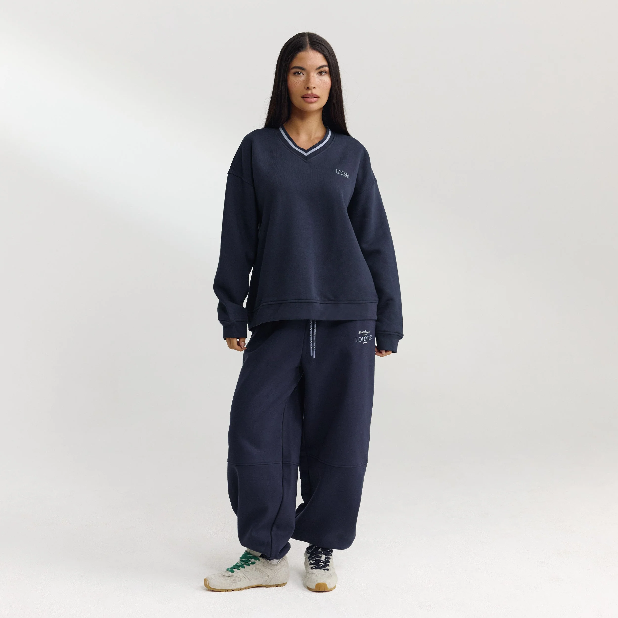 V-Neck Sweater - Dark Blue - Image 4