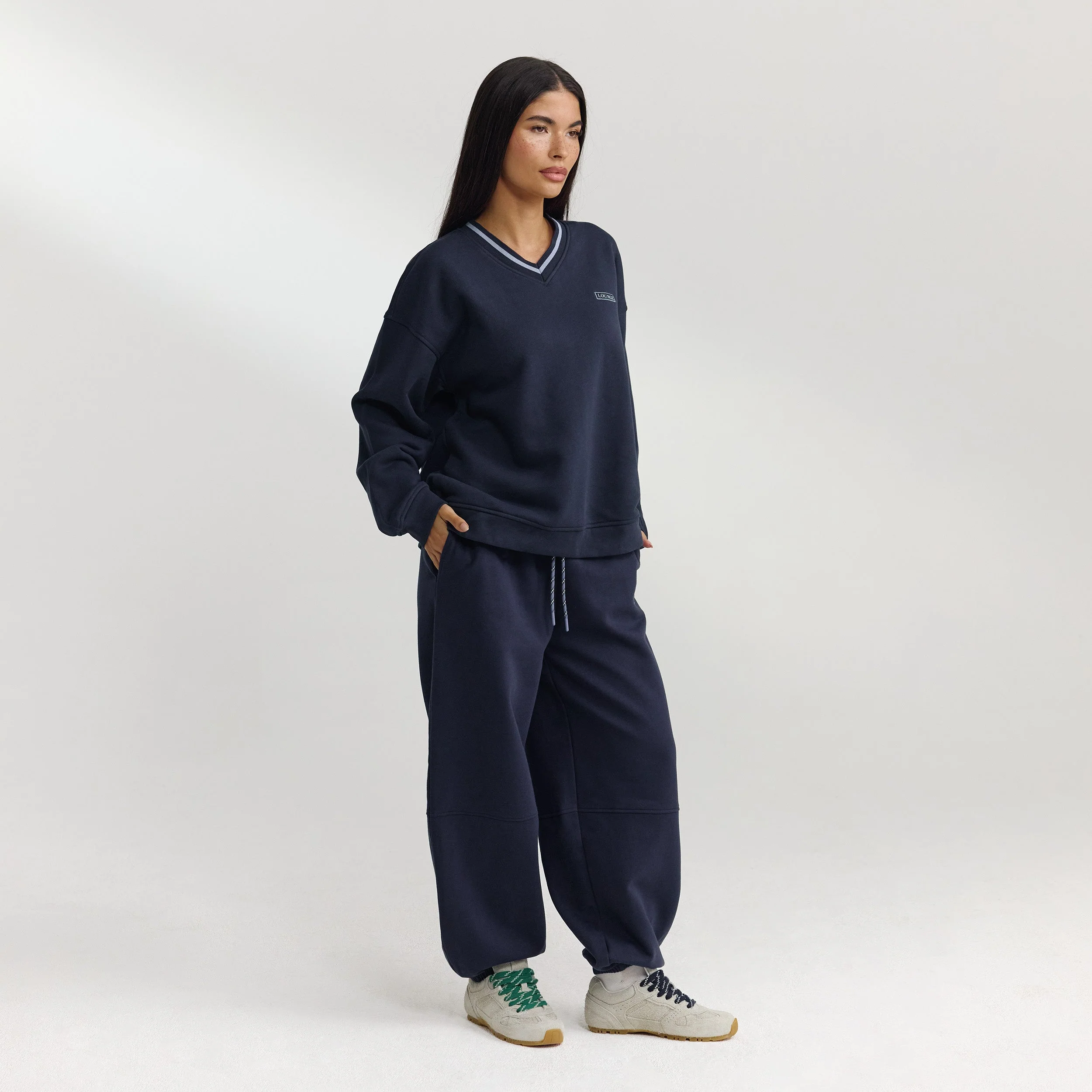V-Neck Sweater - Dark Blue - Image 5