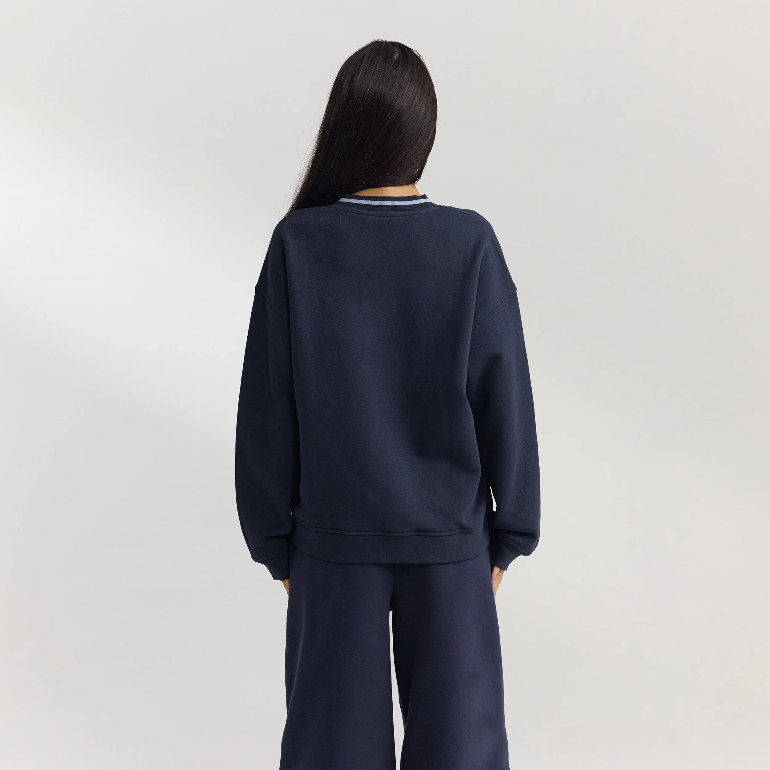 V-Neck Sweater - Dark Blue - Image 6
