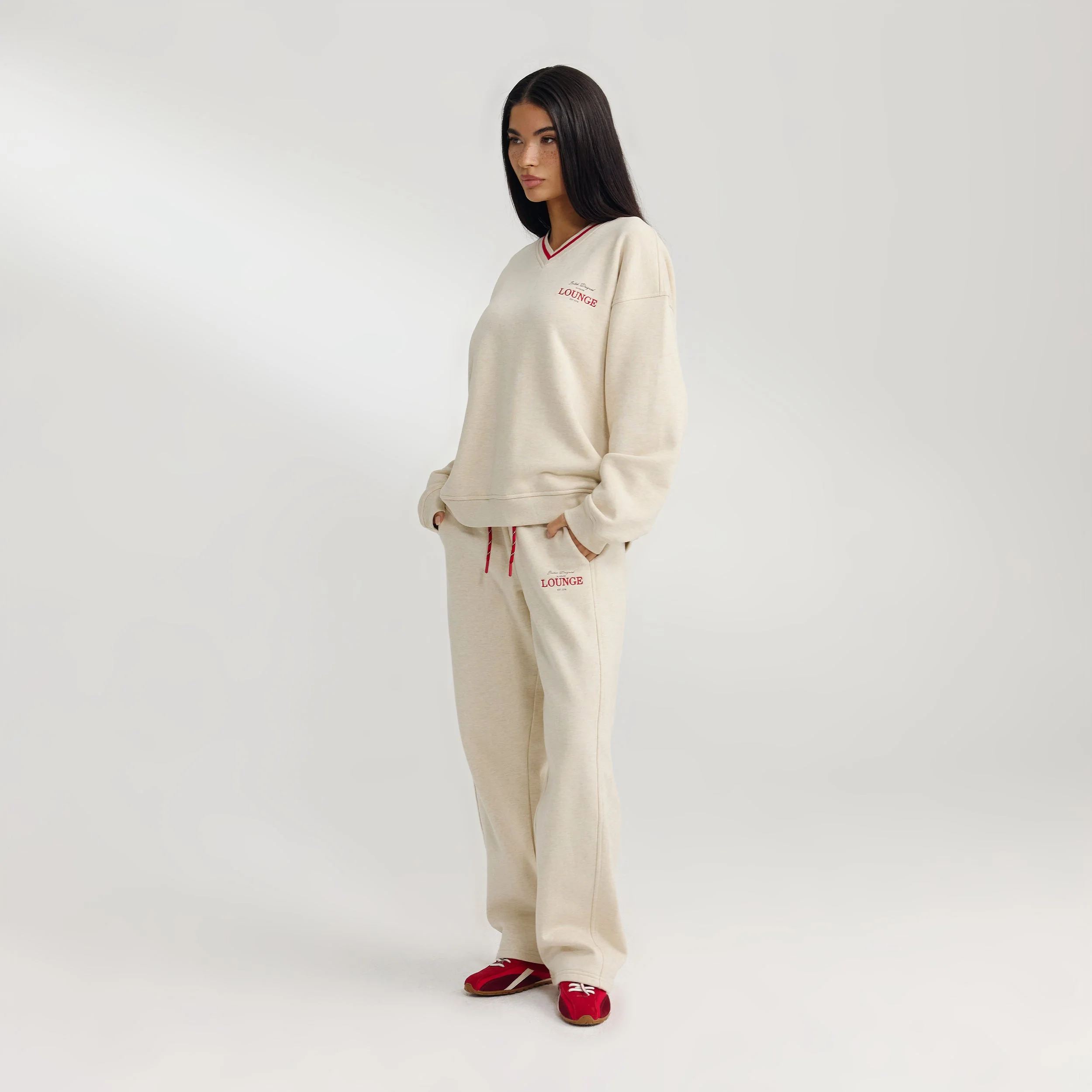 V-Neck Sweater - Oat Marl - Image 3