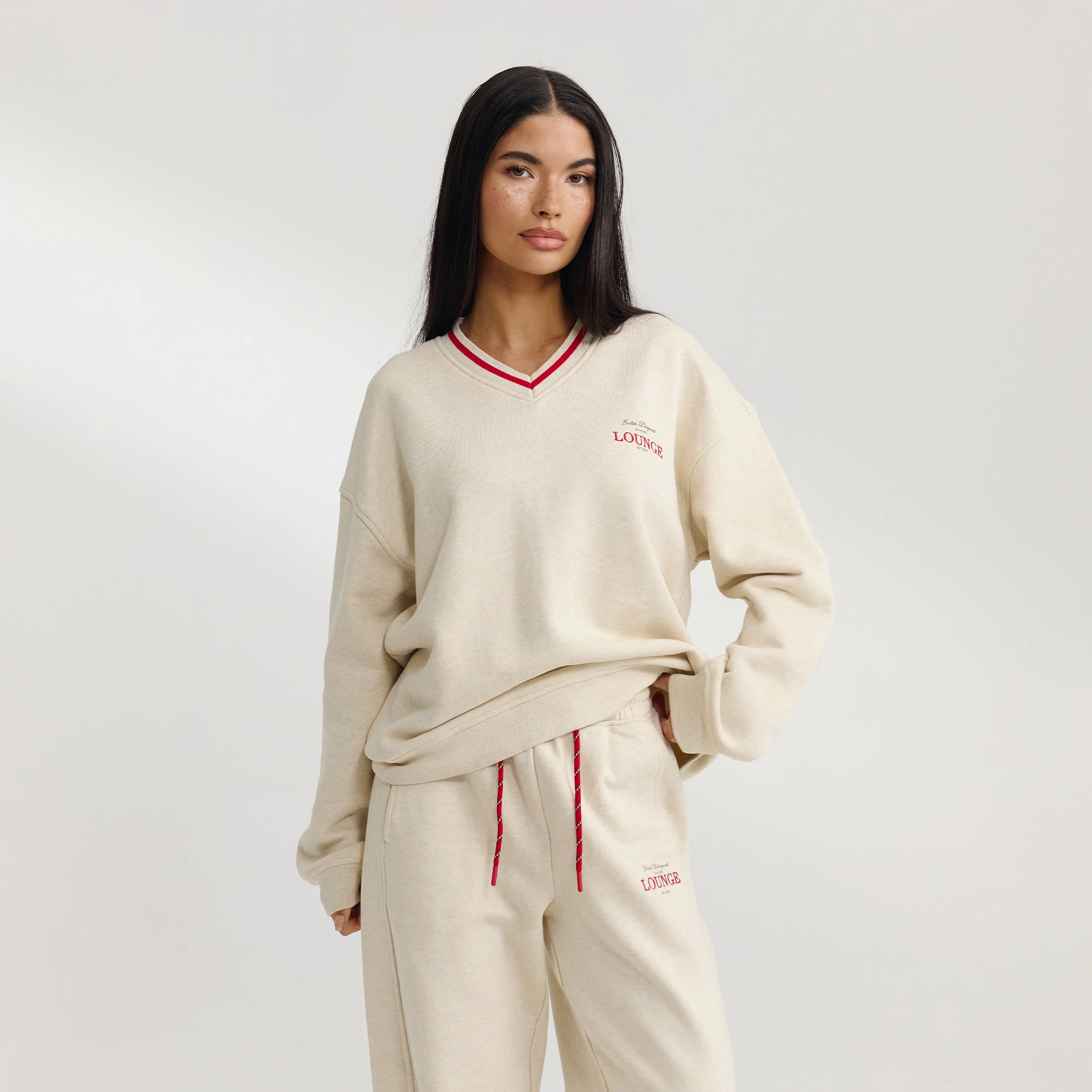 V-Neck Sweater - Oat Marl - Image 5
