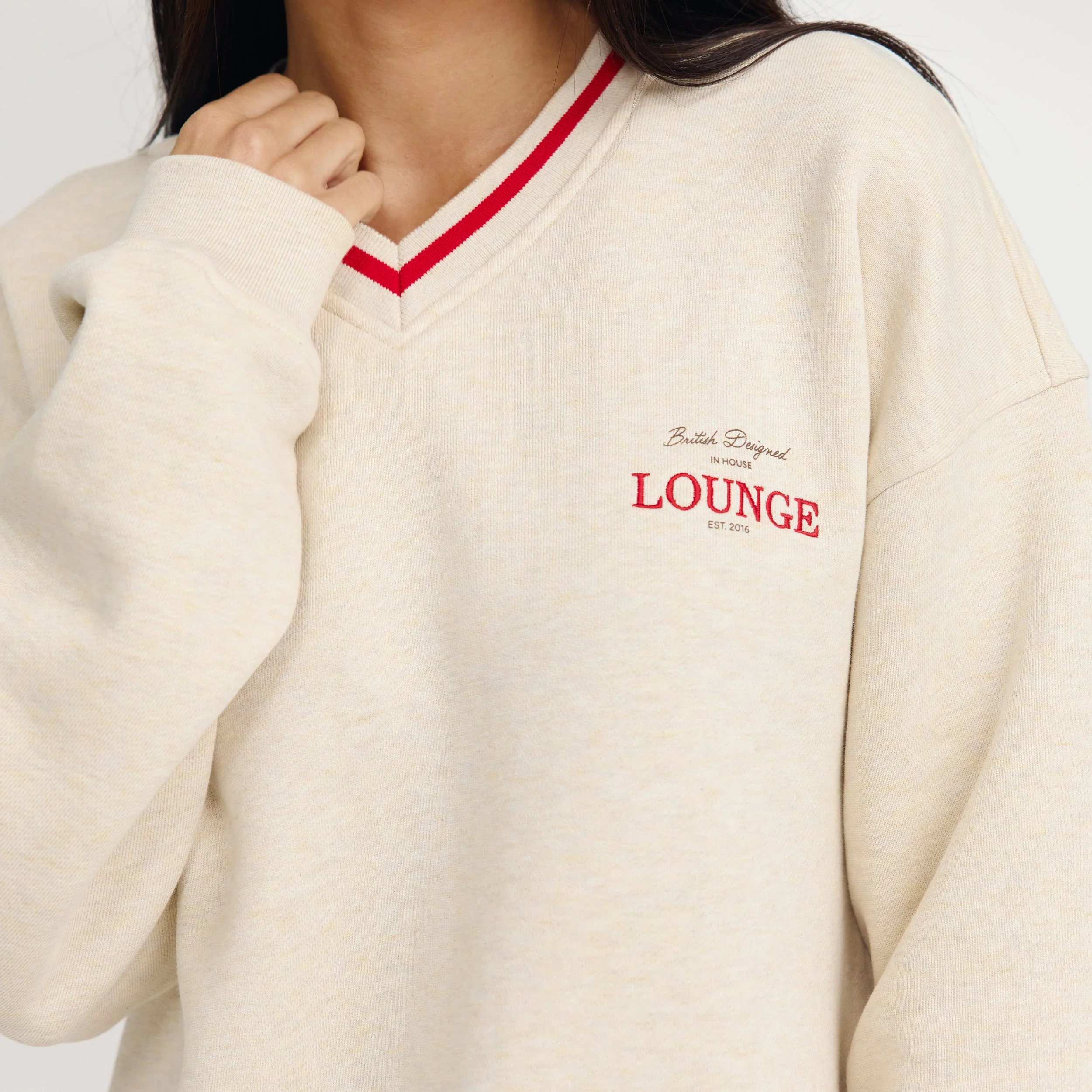 V-Neck Sweater - Oat Marl - Image 6