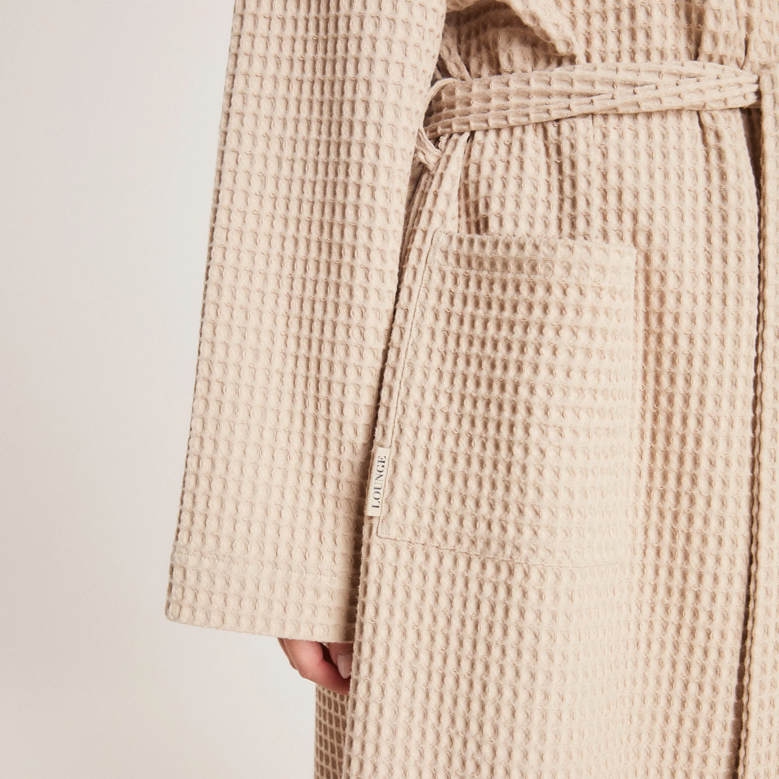 Waffle Dressing Gown - Mink - Image 4