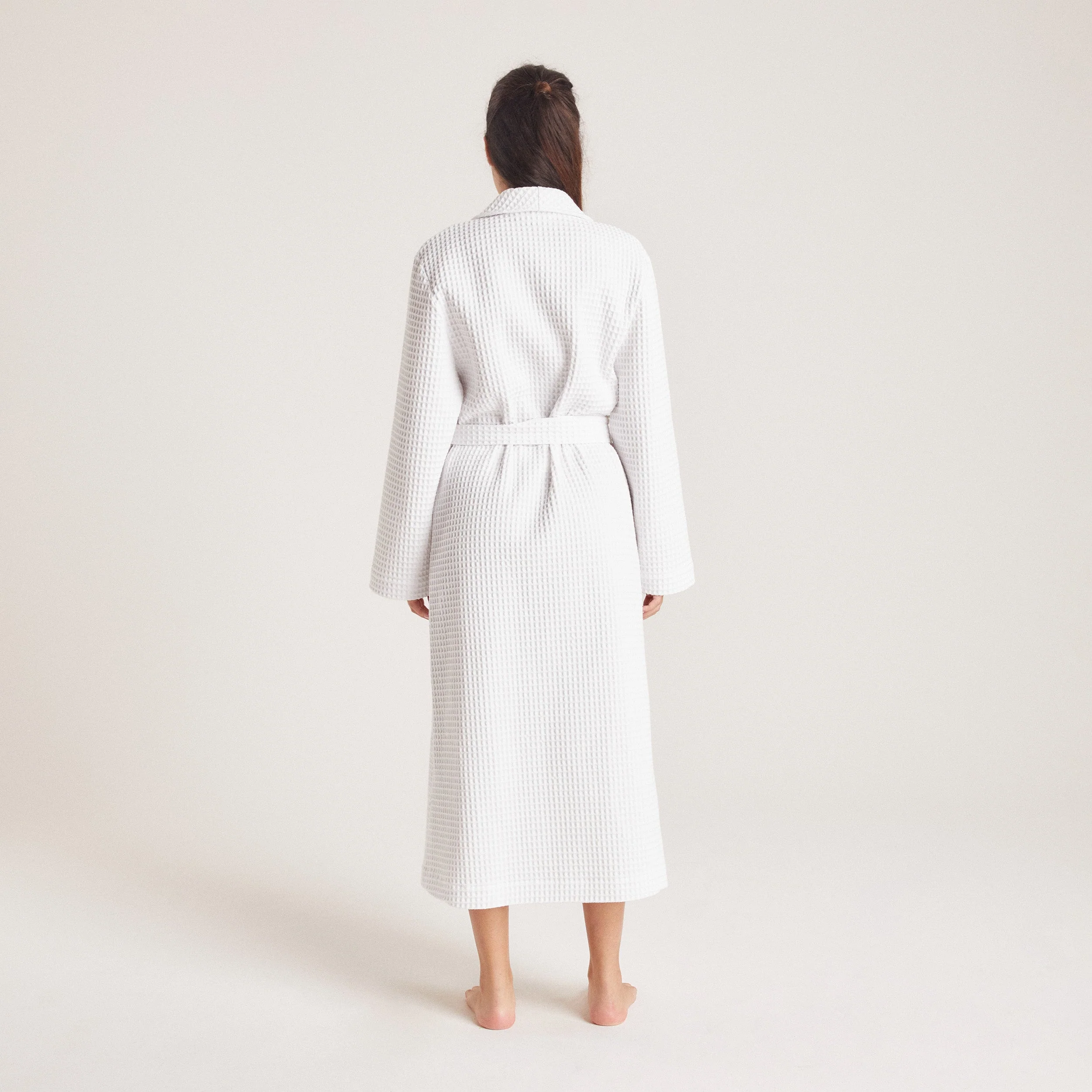 Waffle Dressing Gown - White - Image 3