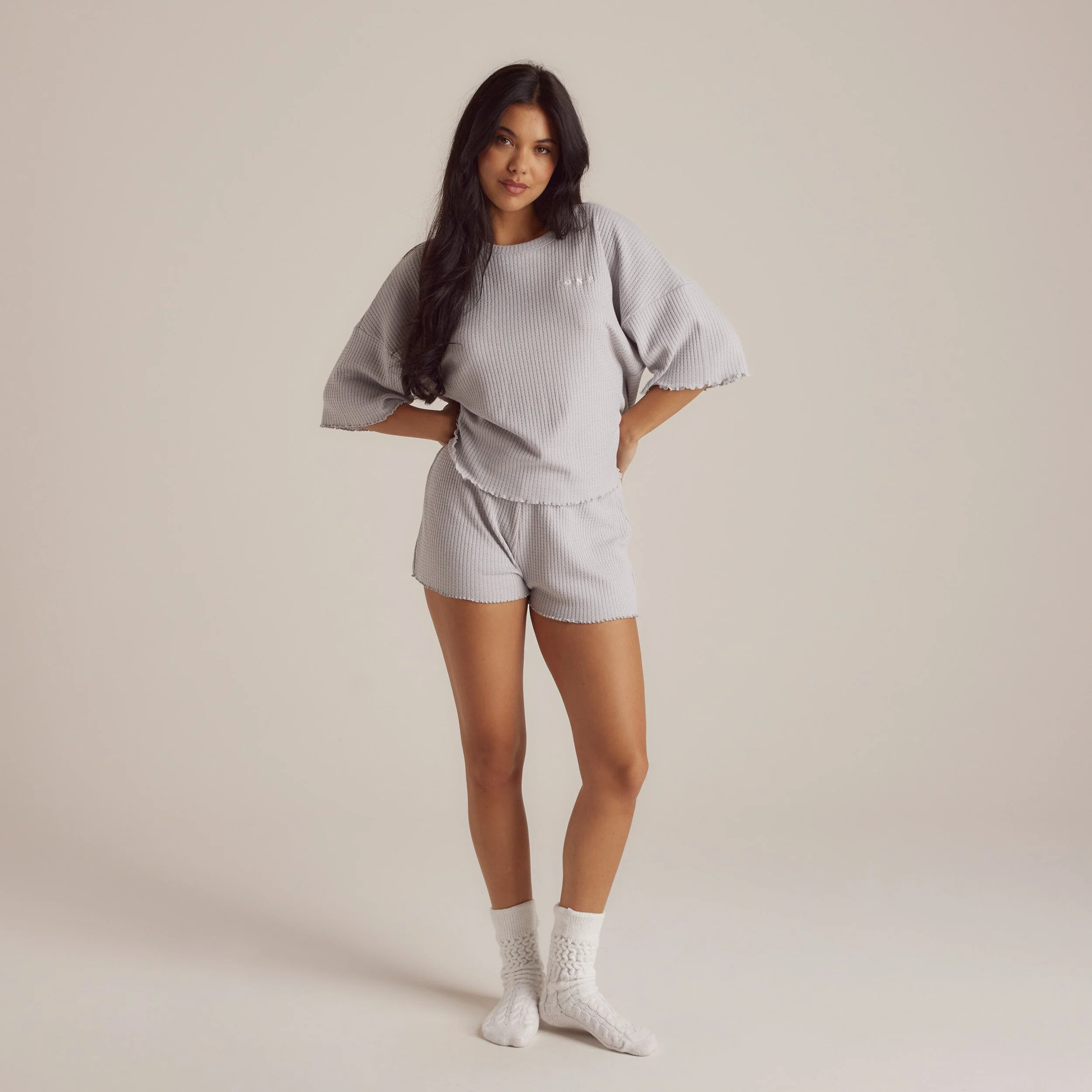 Soft Waffle Pajama Shorts - Frost - Image 6