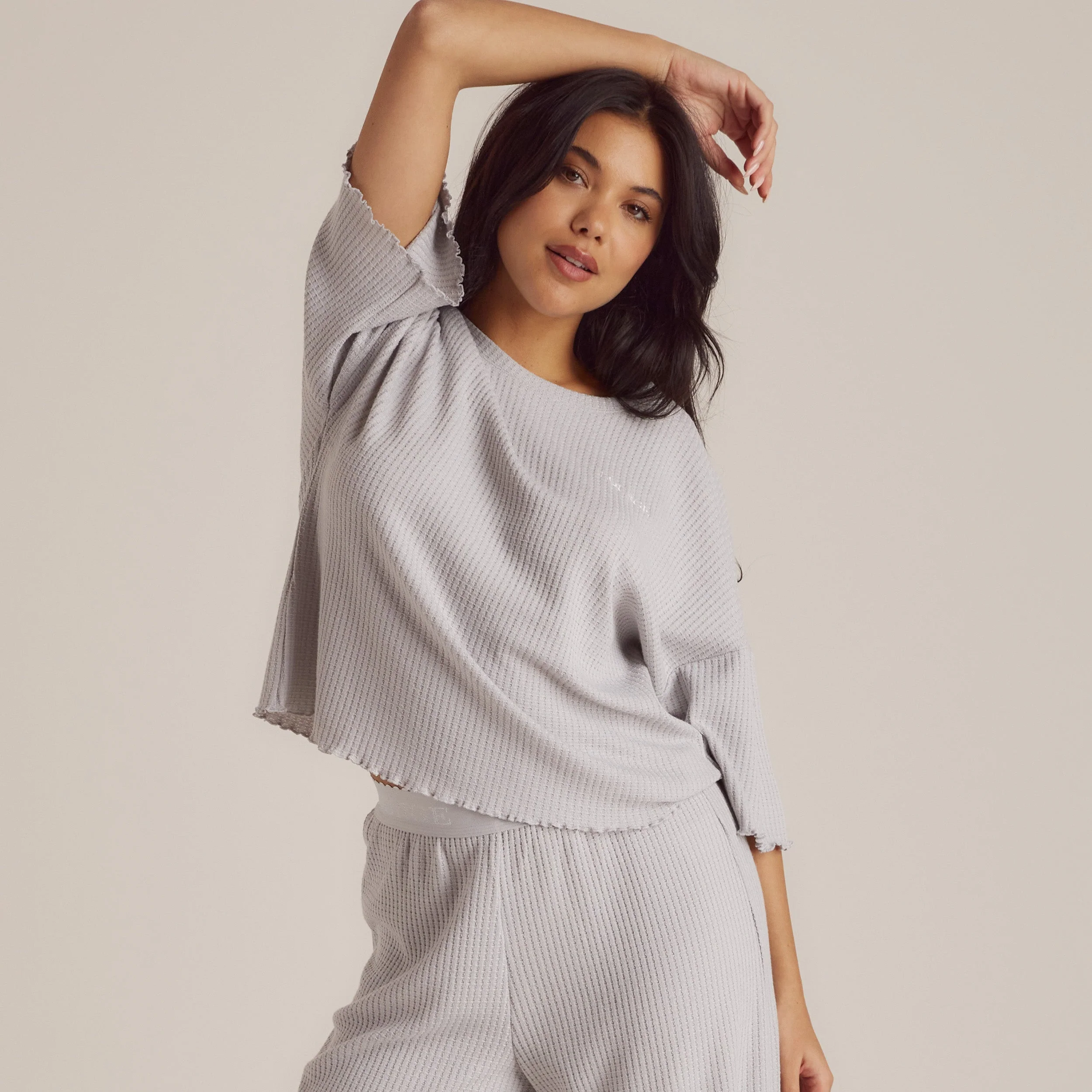 Soft Waffle Pajama Top - Frost - Image 5