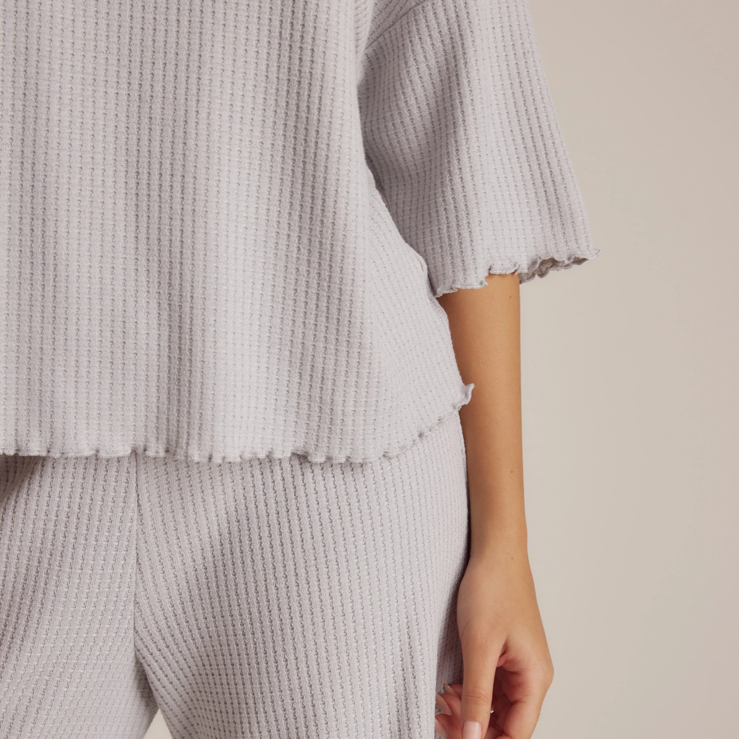 Soft Waffle Pajama Top - Frost - Image 6