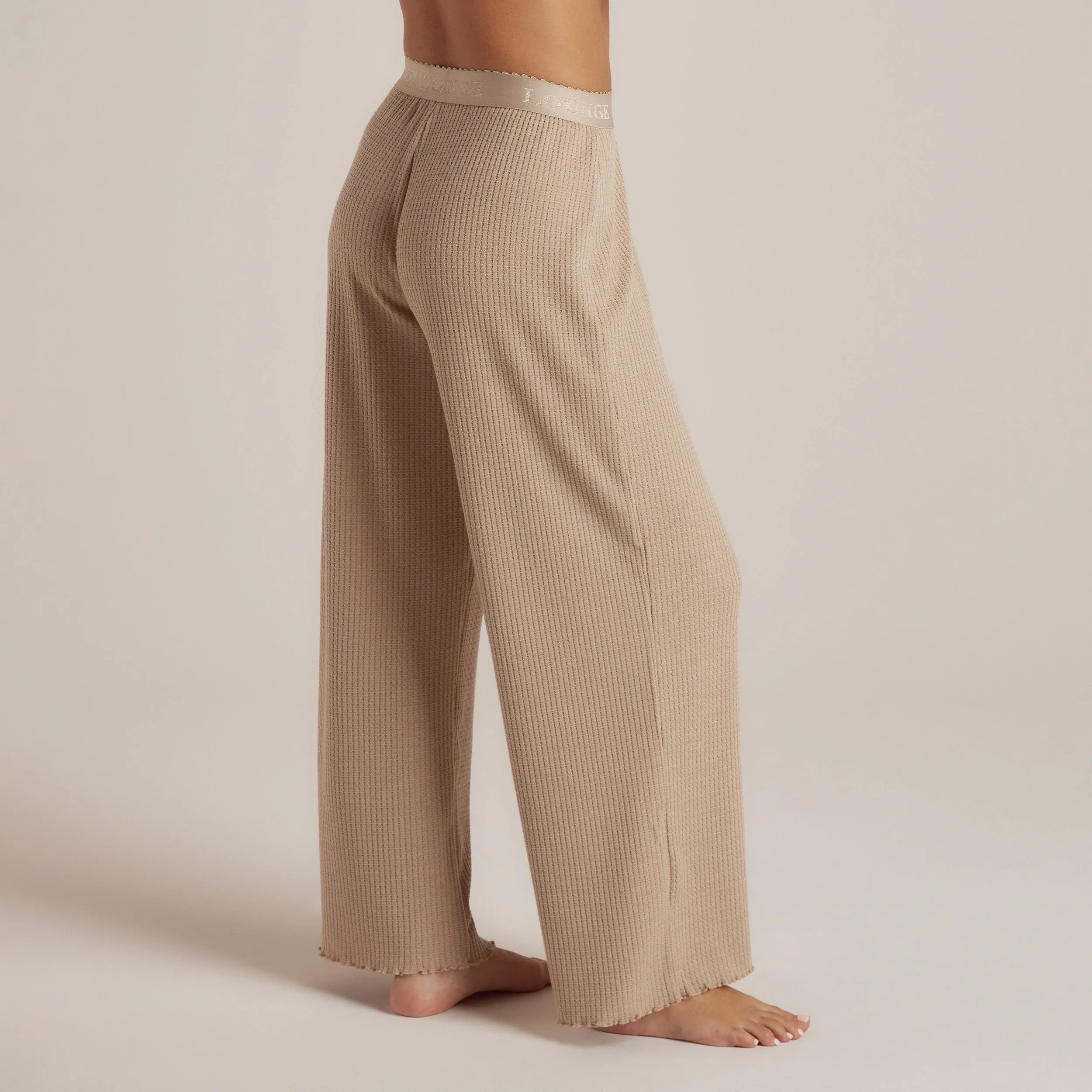 Soft Waffle Pajama Pants - Mink - Image 5